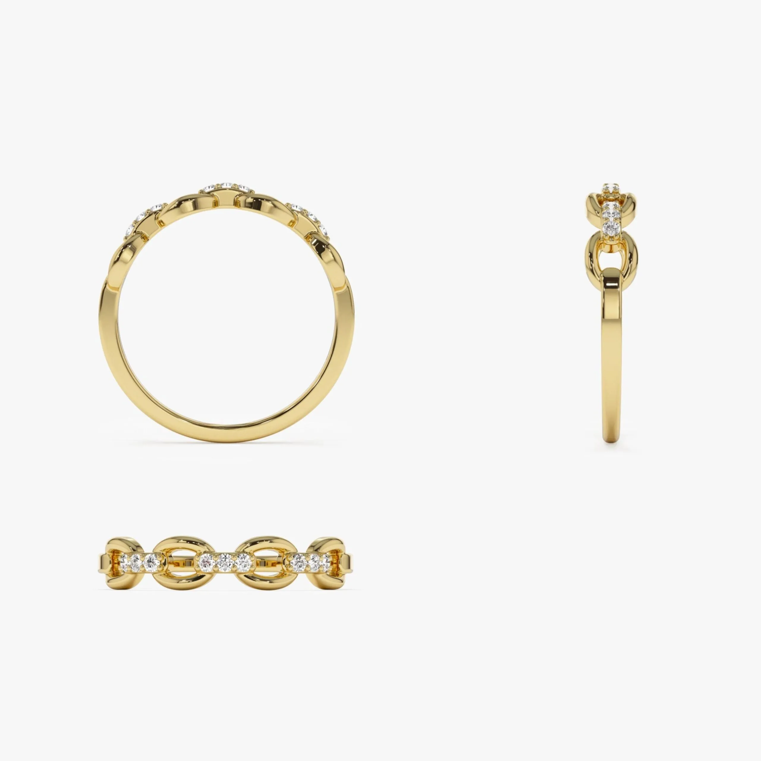 Cable Chain Link Diamond Ring - Image 5