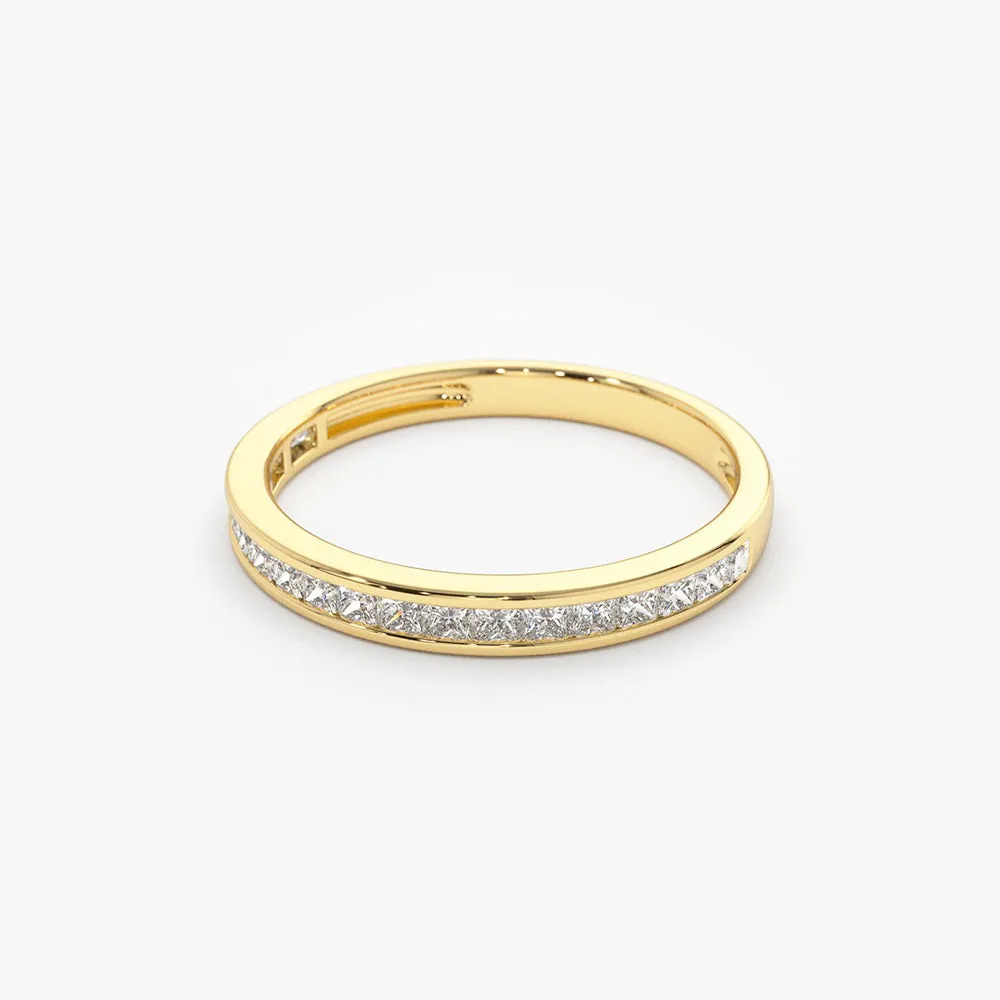 Channel Setting Princess Cut Half Eternity Diamond Ring - Image 7