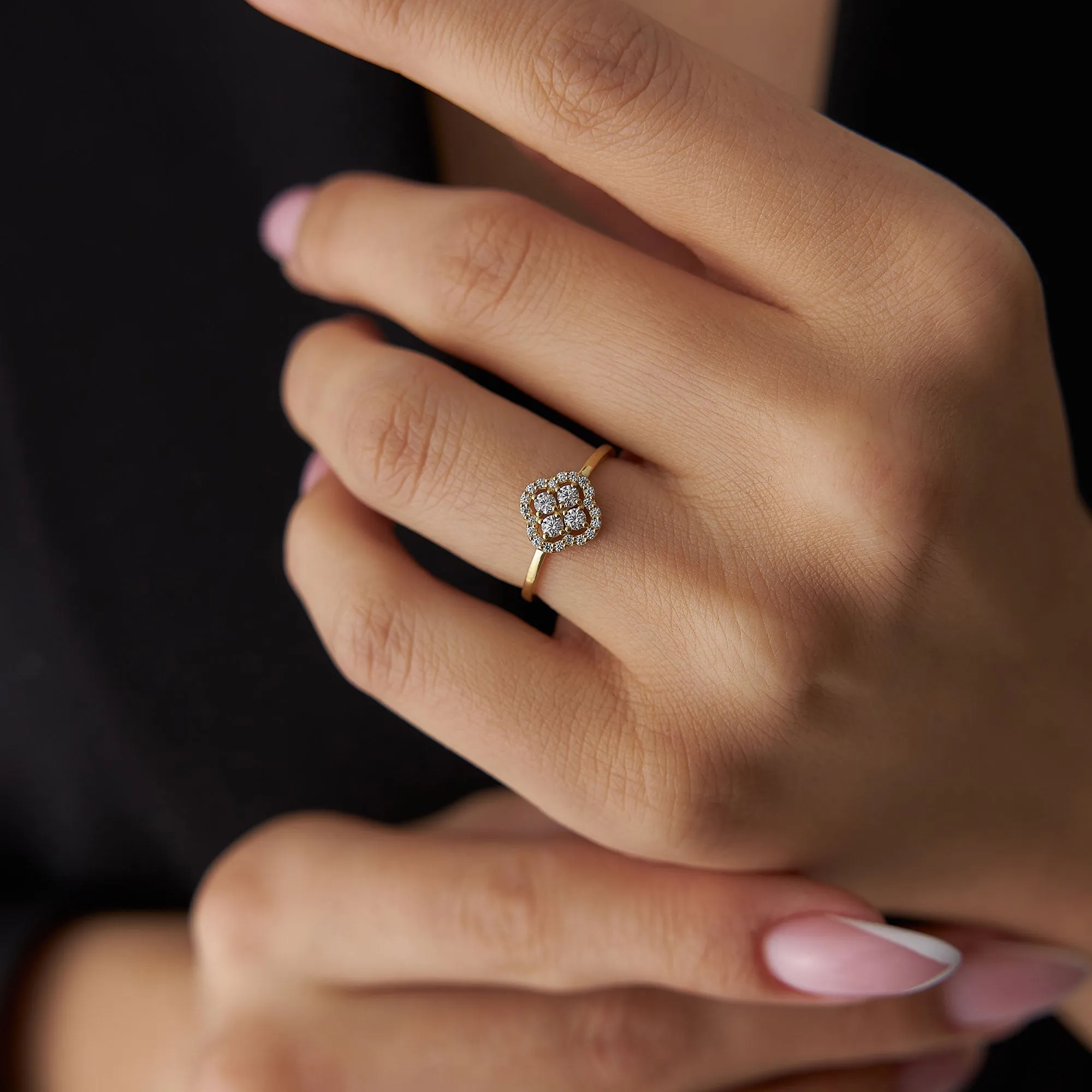 Clover Diamond Cluster Ring - Image 2