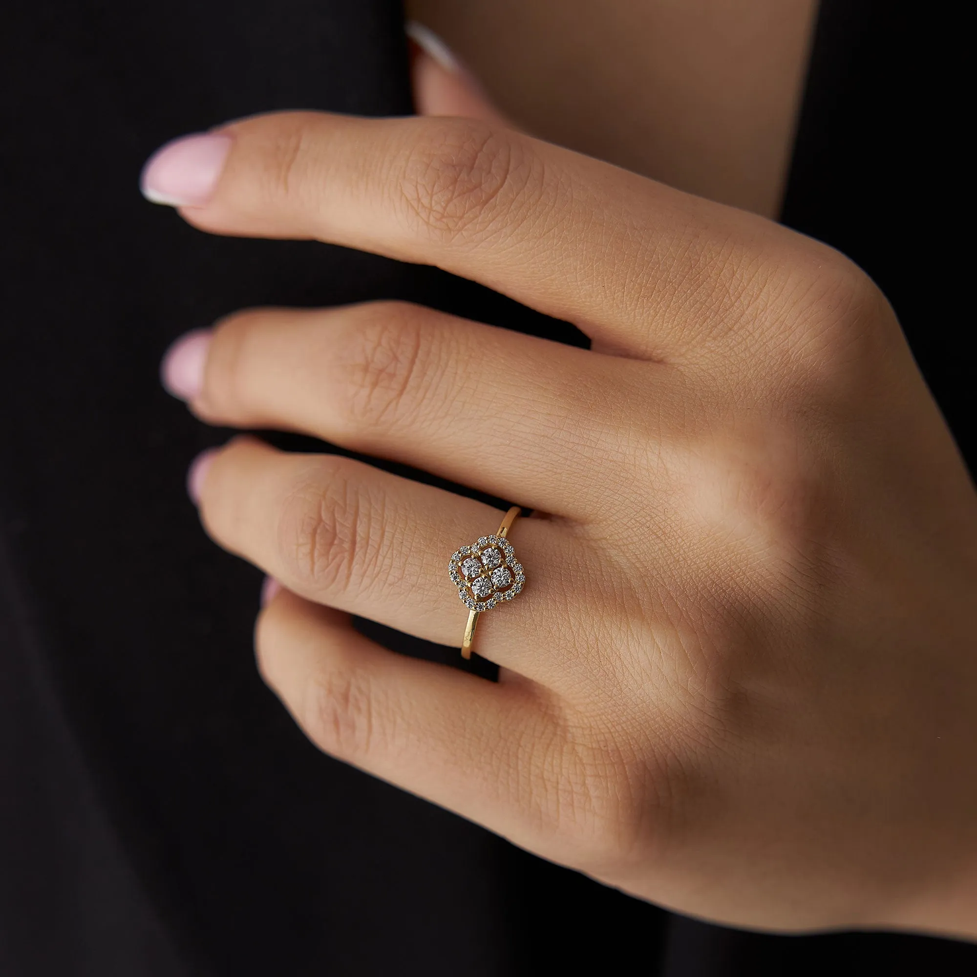 Clover Diamond Cluster Ring - Image 3