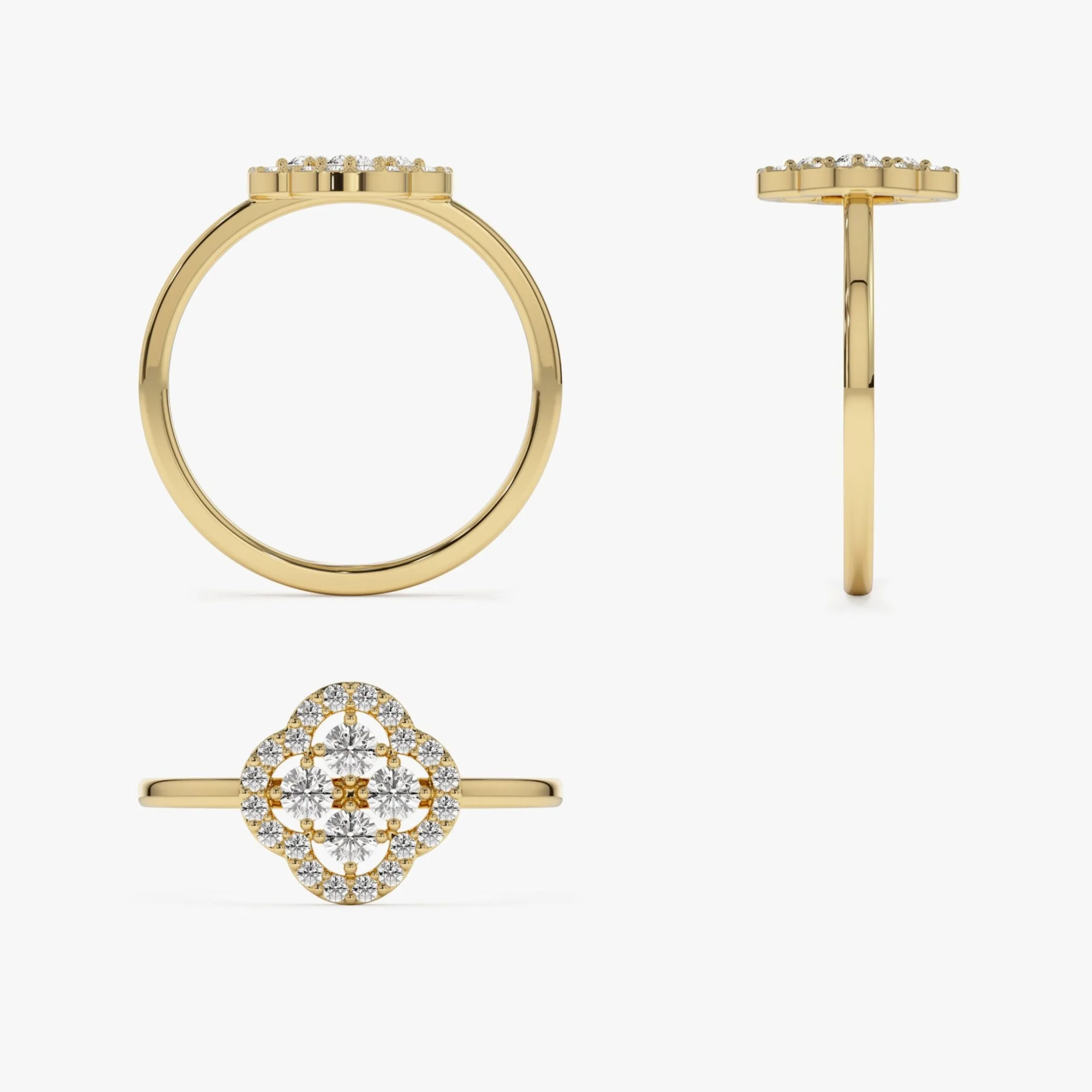 Clover Diamond Cluster Ring - Image 7