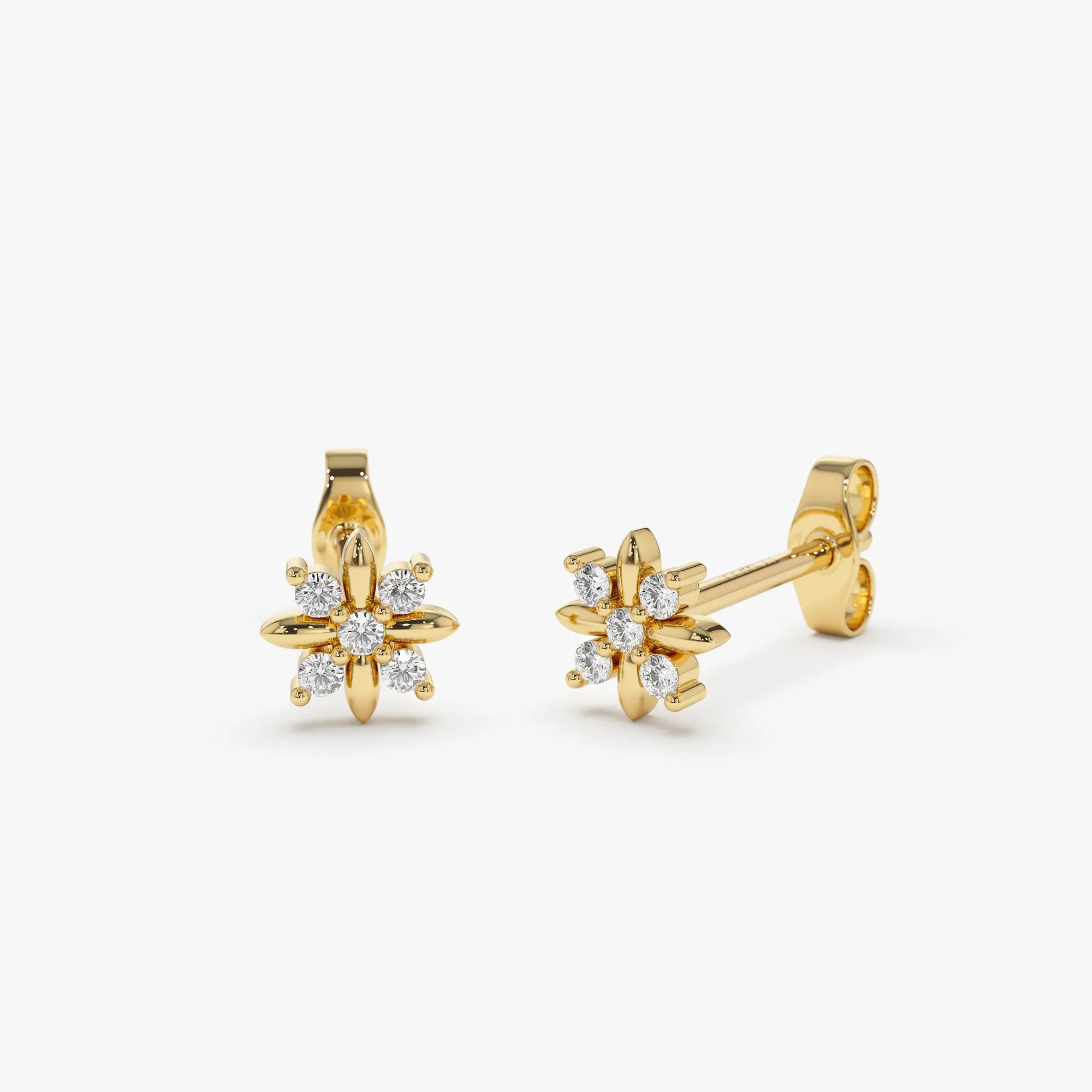Dainty Crisscross Cluster Diamond Studs