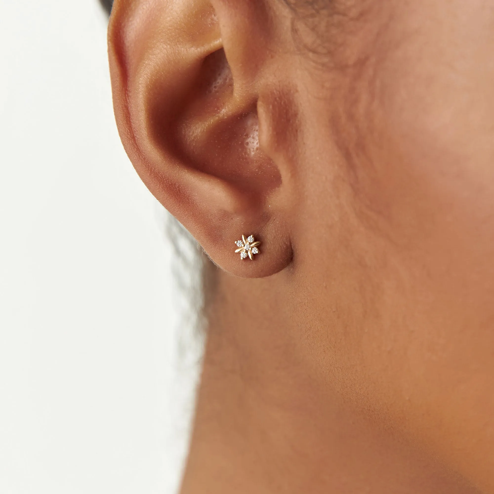 Dainty Crisscross Cluster Diamond Studs - Image 4