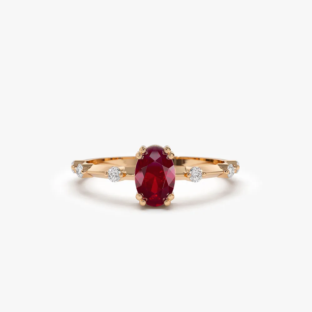 Dainty Diamond Genuine Ruby Ring - Image 7