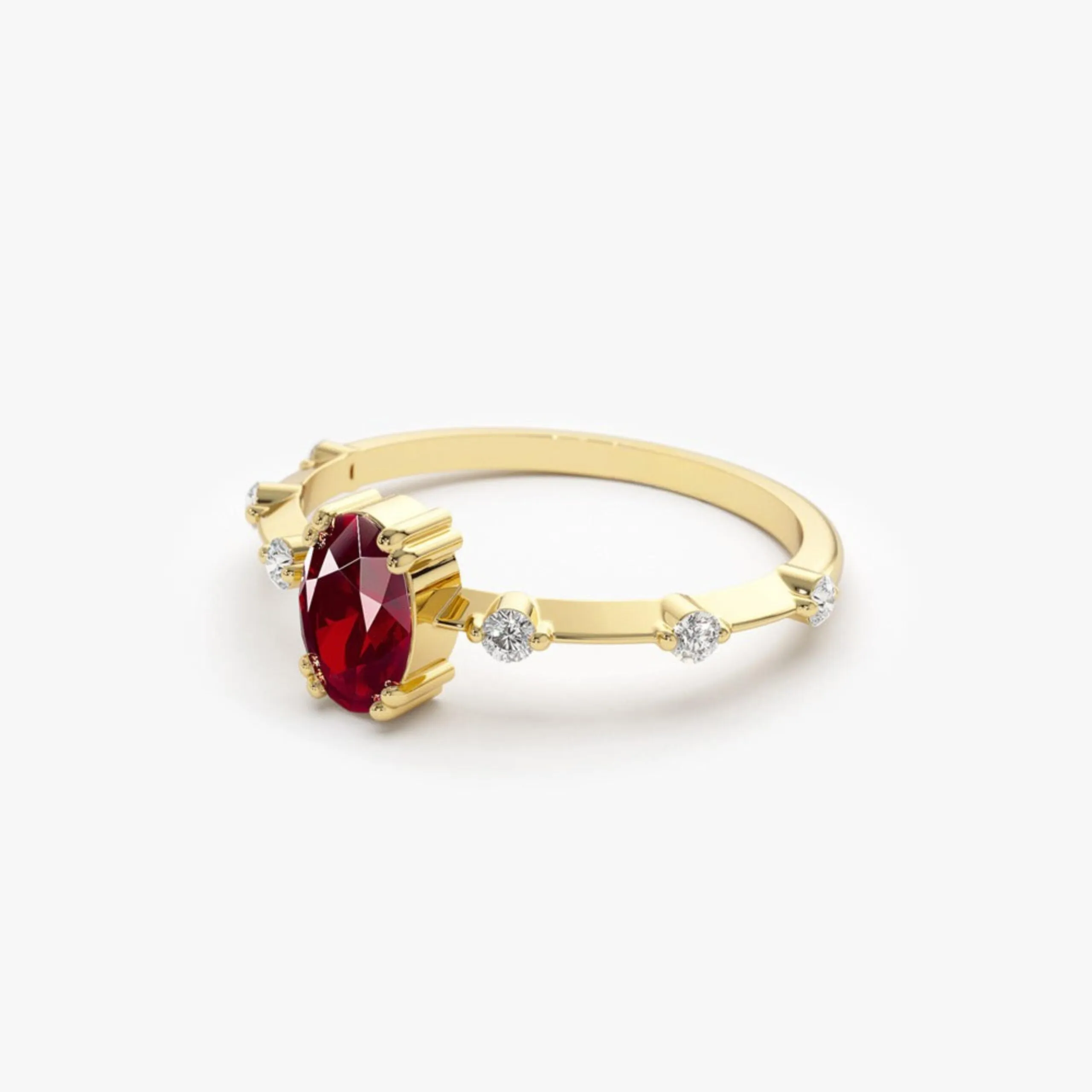 Dainty Diamond Genuine Ruby Ring - Image 6