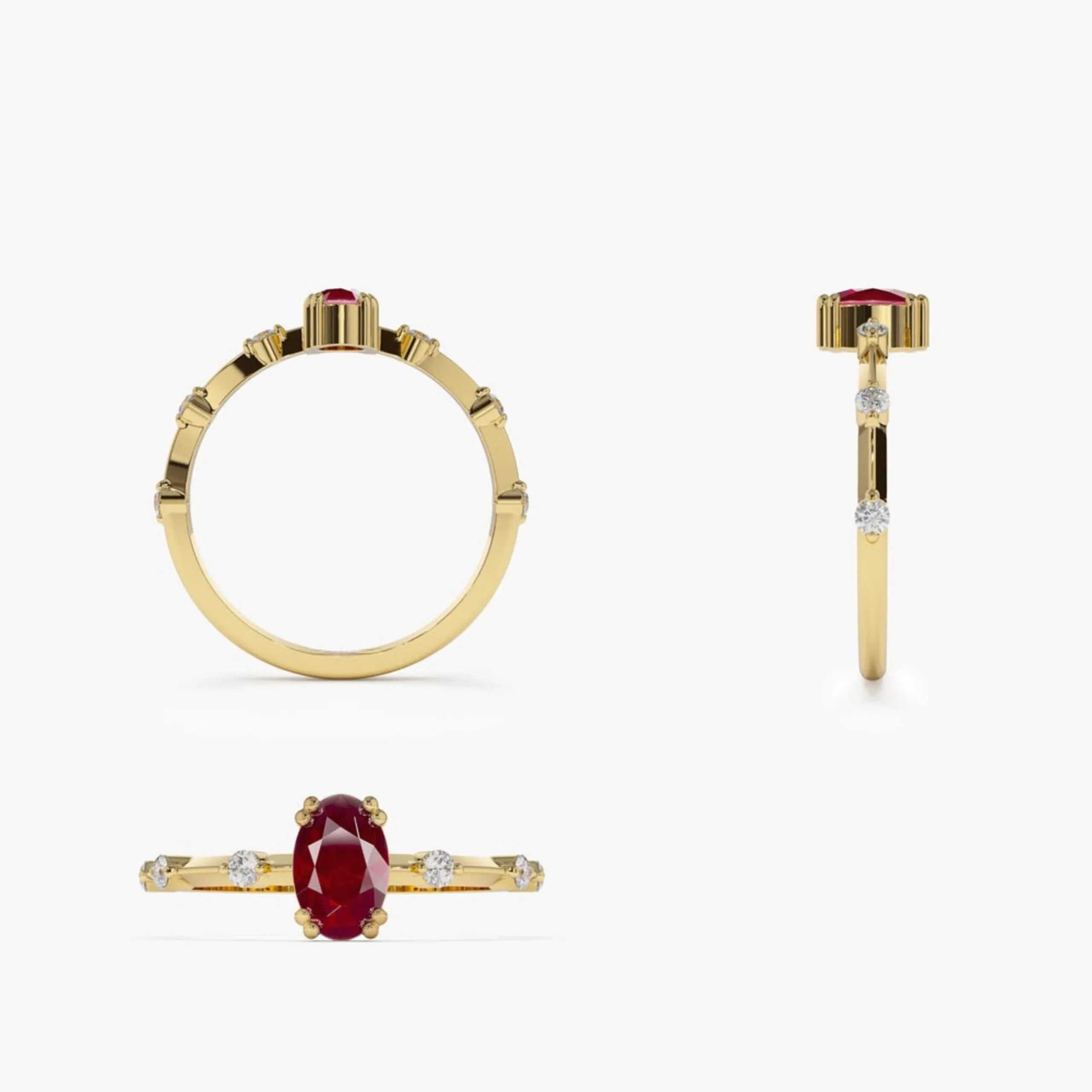 Dainty Diamond Genuine Ruby Ring - Image 8