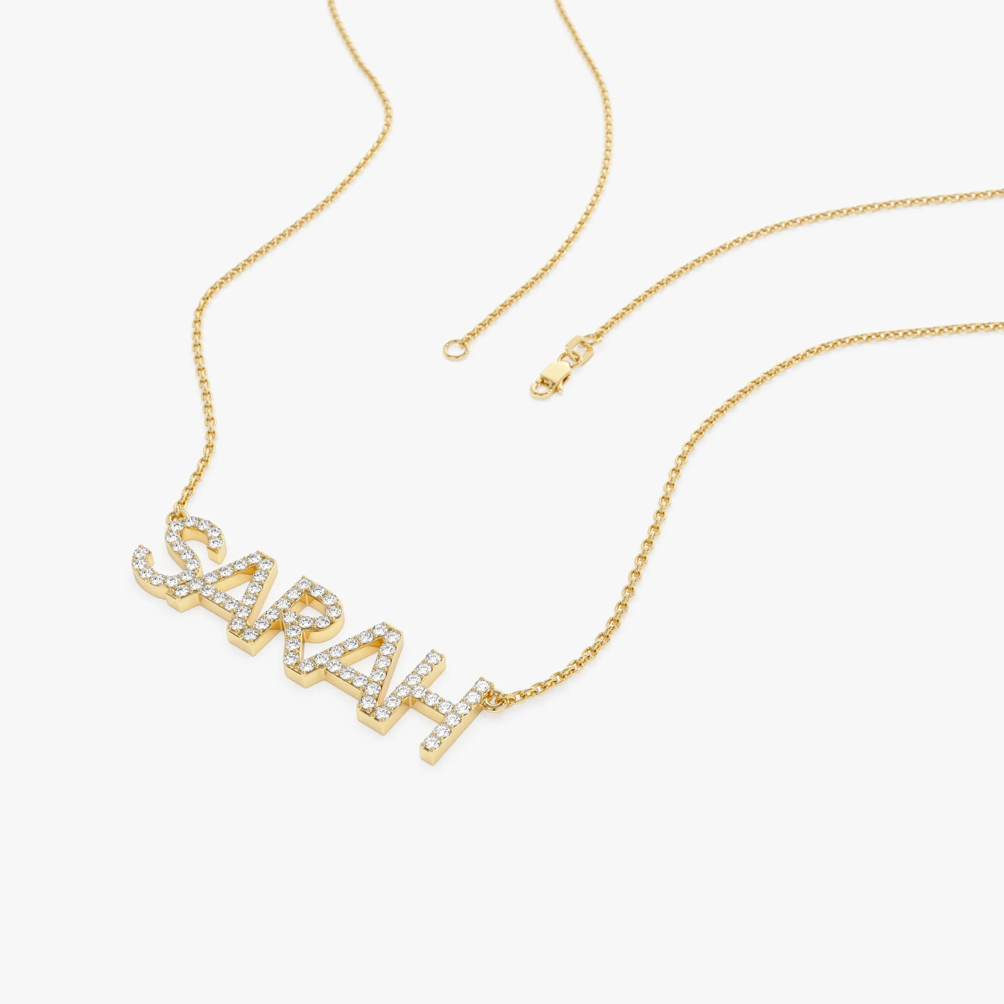 Dainty Layering Diamond Name Necklace - Image 6