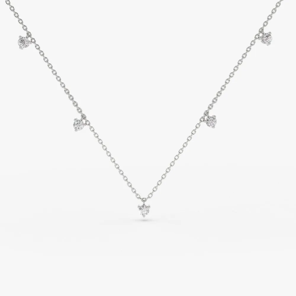 Dangling Diamond Solitaire Necklace - Image 5