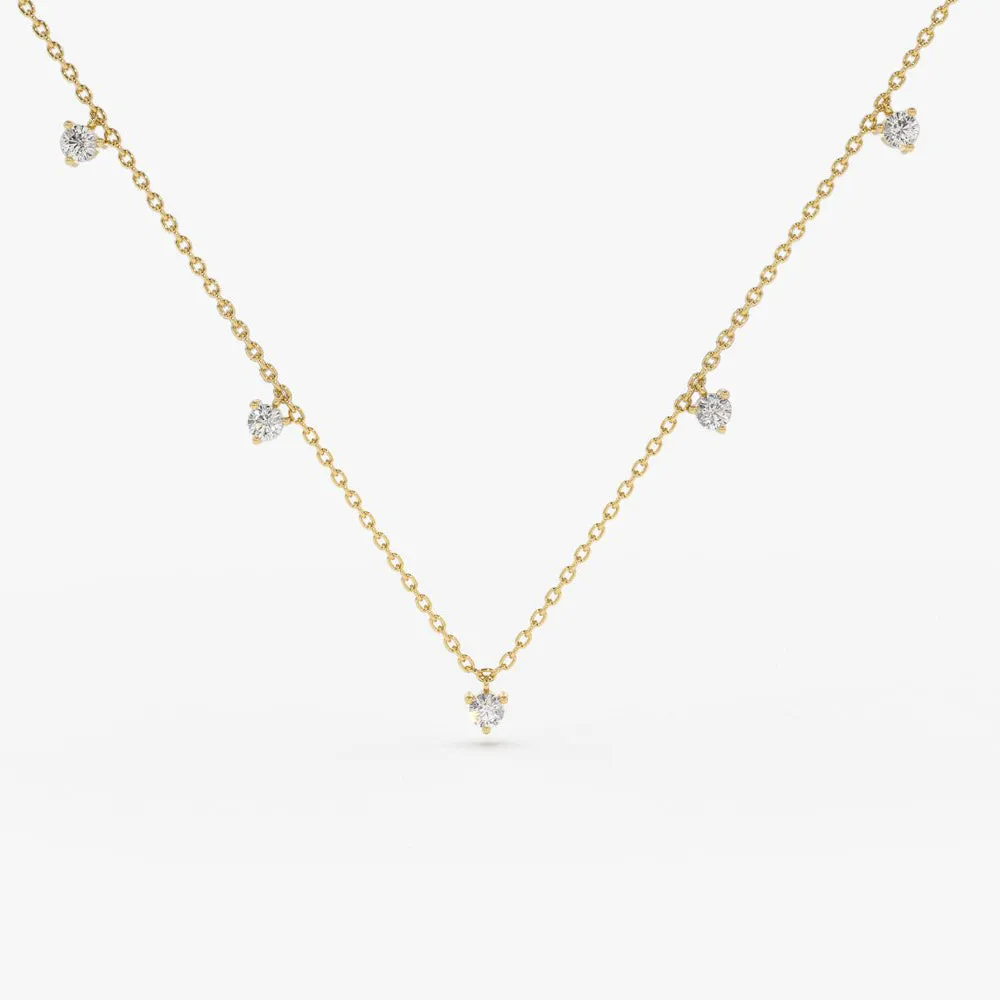Dangling Diamond Solitaire Necklace