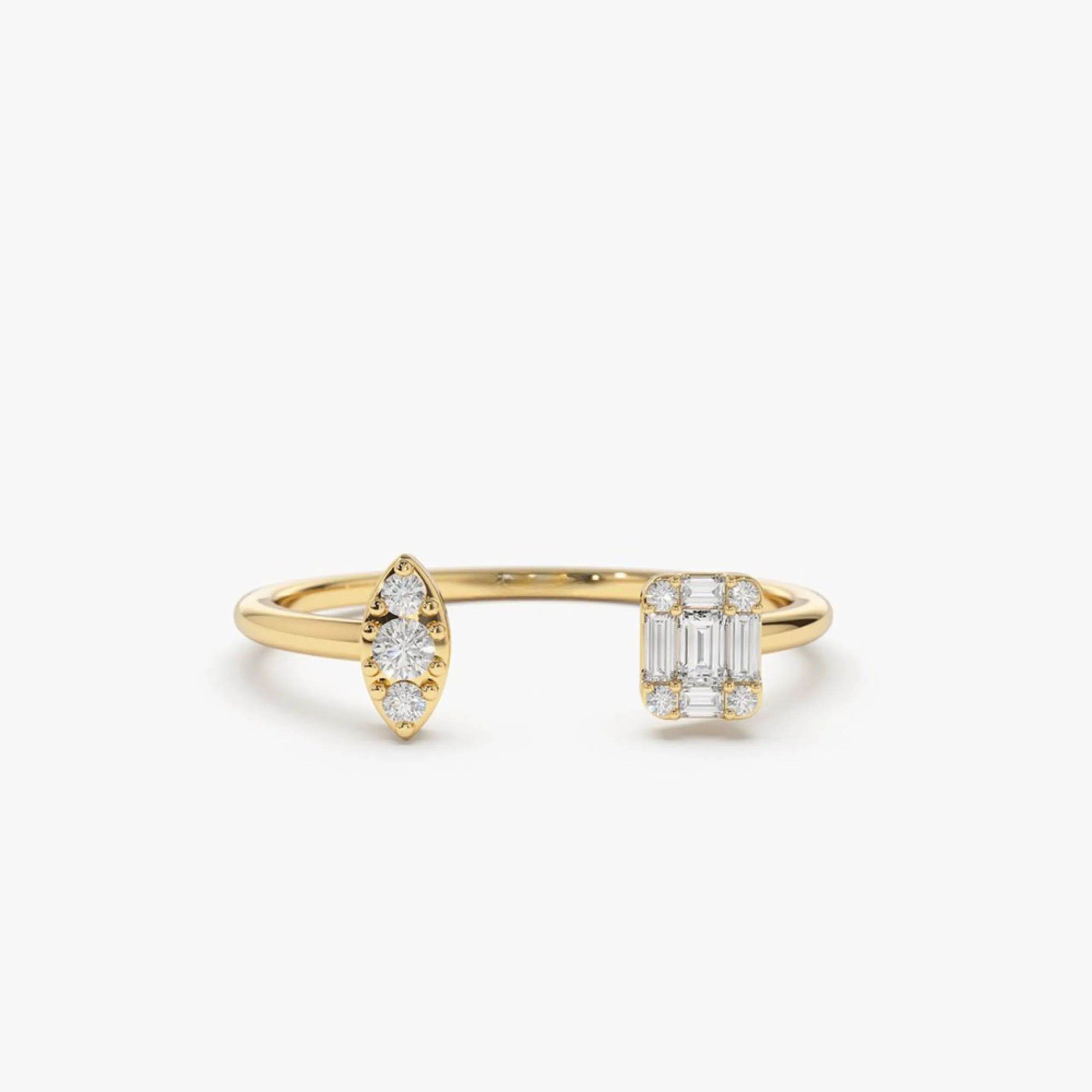 Diamond Baguette Cuff Ring