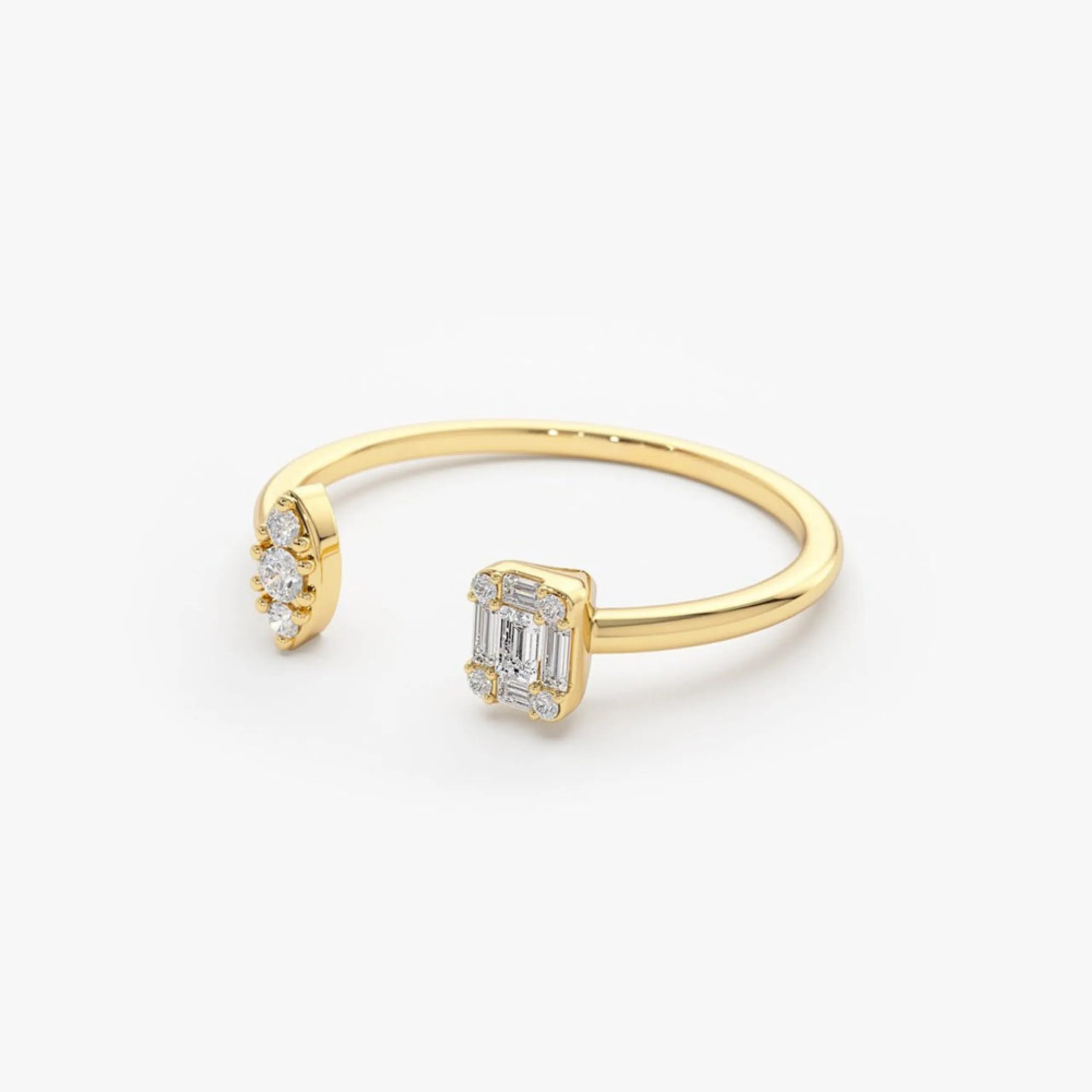 Diamond Baguette Cuff Ring - Image 4