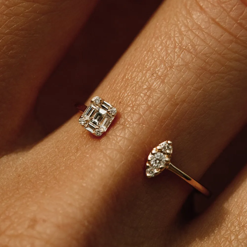 Diamond Baguette Cuff Ring - Image 8
