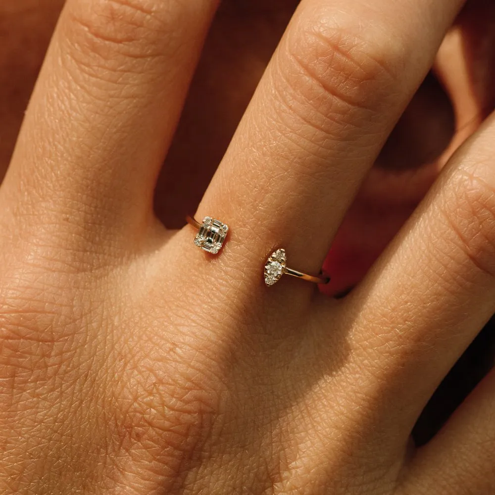 Diamond Baguette Cuff Ring - Image 7