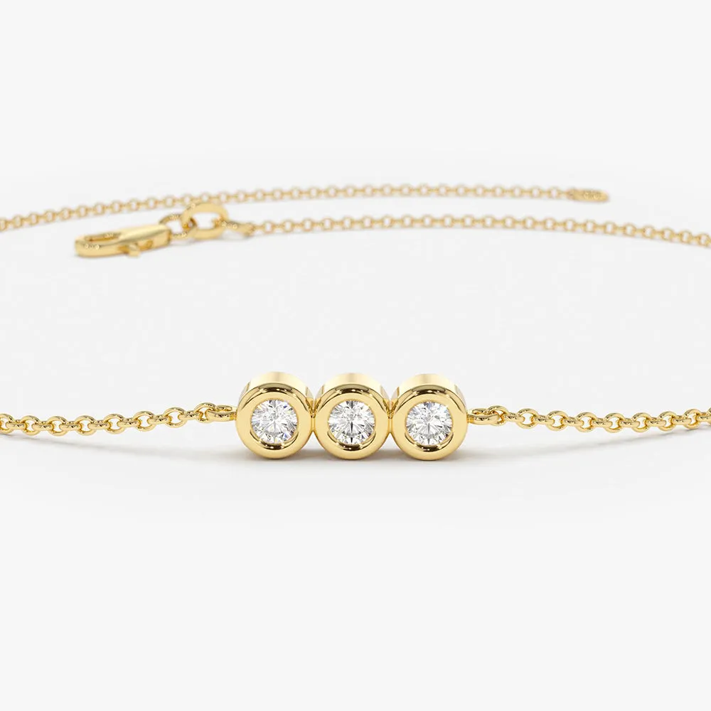Diamond Bracelet With Thin Chaintrio - Image 5