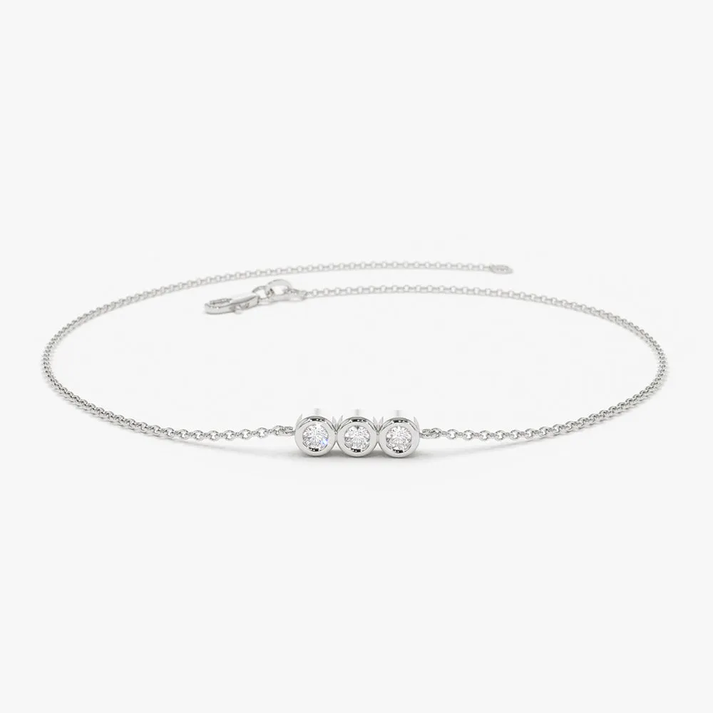 Diamond Bracelet With Thin Chaintrio - Image 7