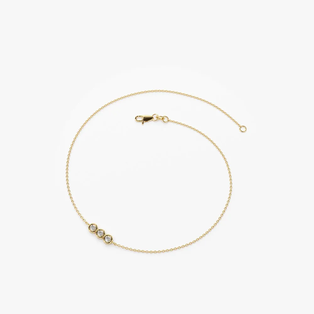 Diamond Bracelet With Thin Chaintrio - Image 8