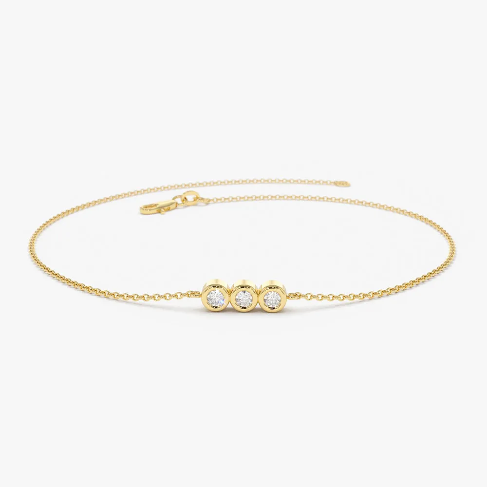 Diamond Bracelet With Thin Chaintrio