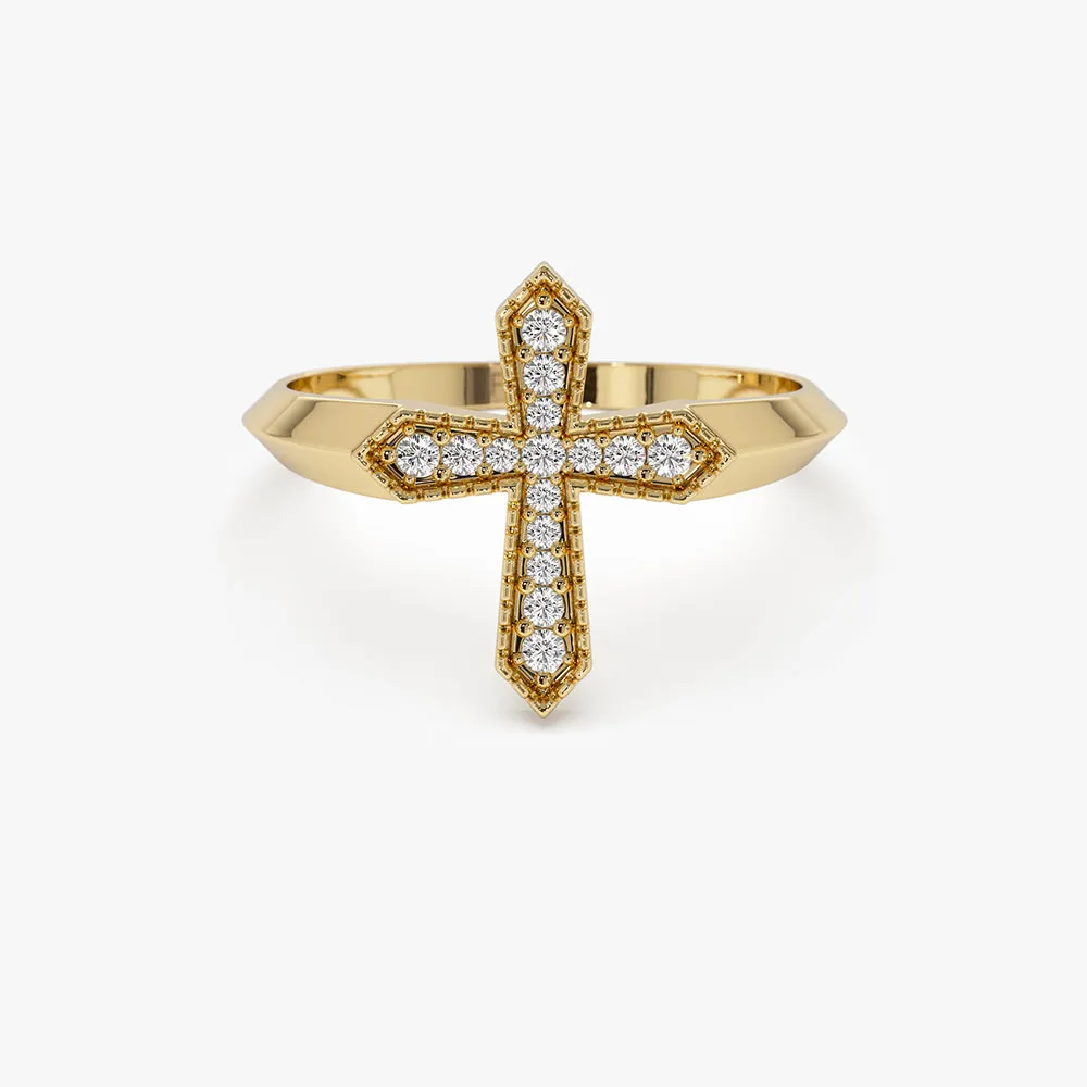 Diamond Cross Ring