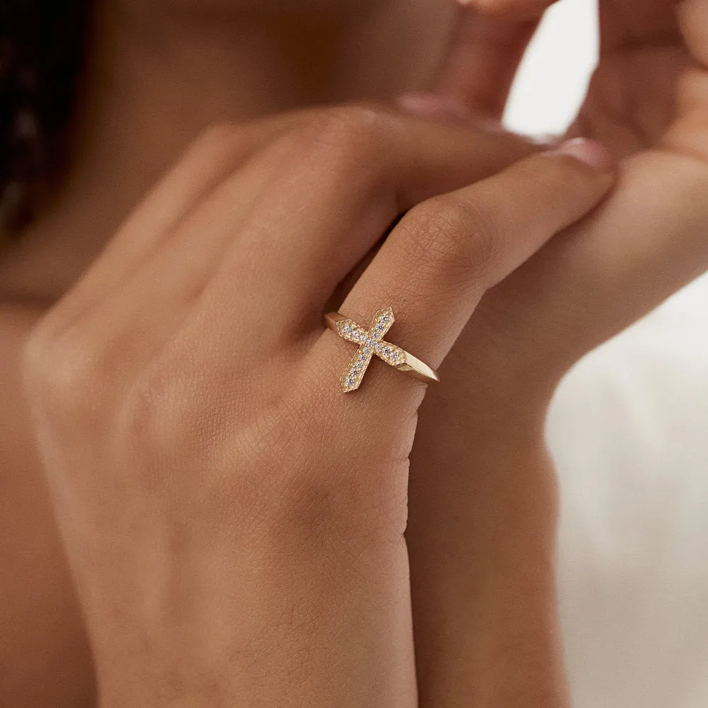 Diamond Cross Ring - Image 2