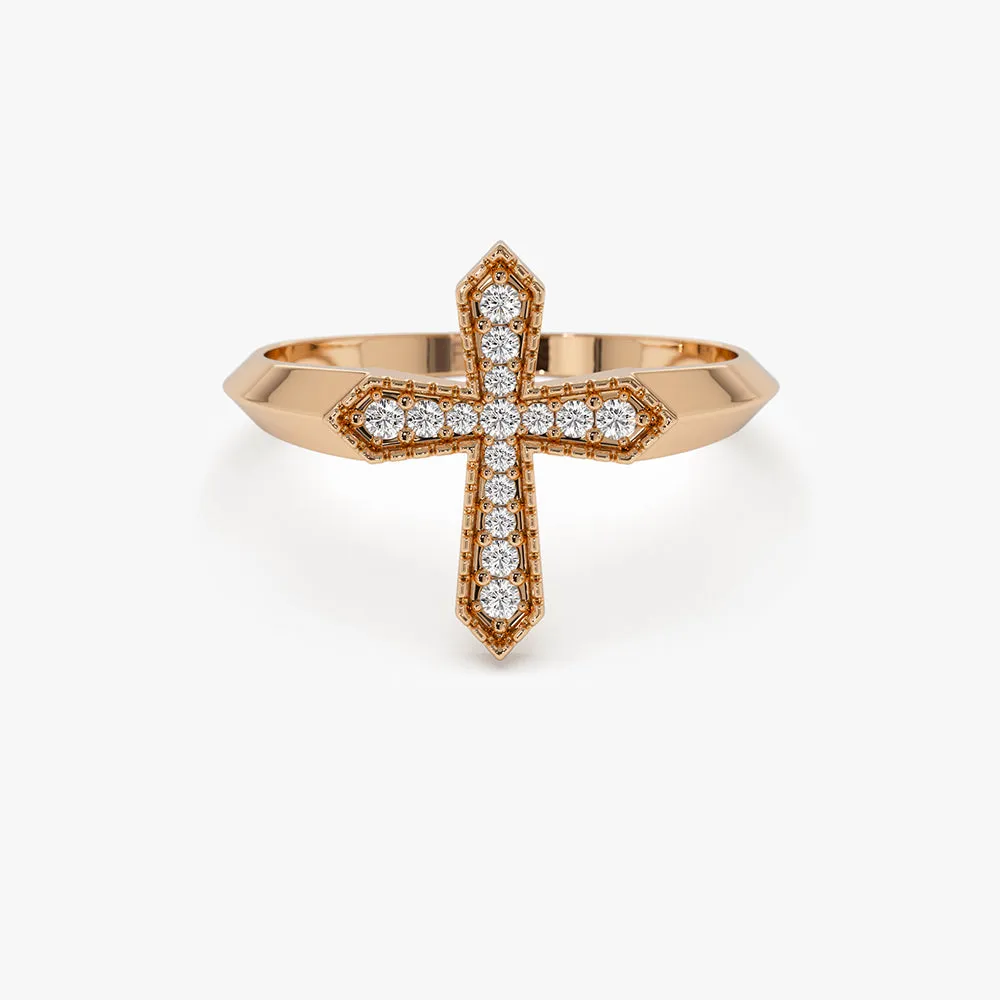 Diamond Cross Ring - Image 6