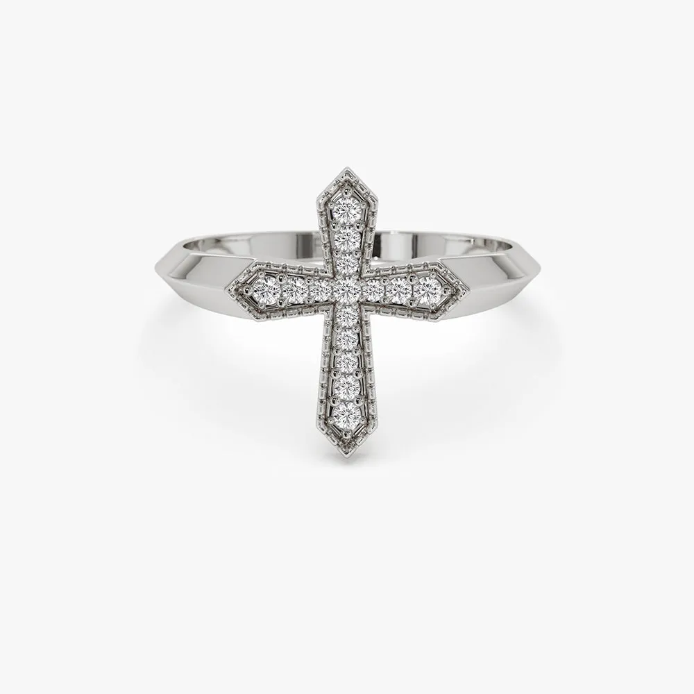 Diamond Cross Ring - Image 5