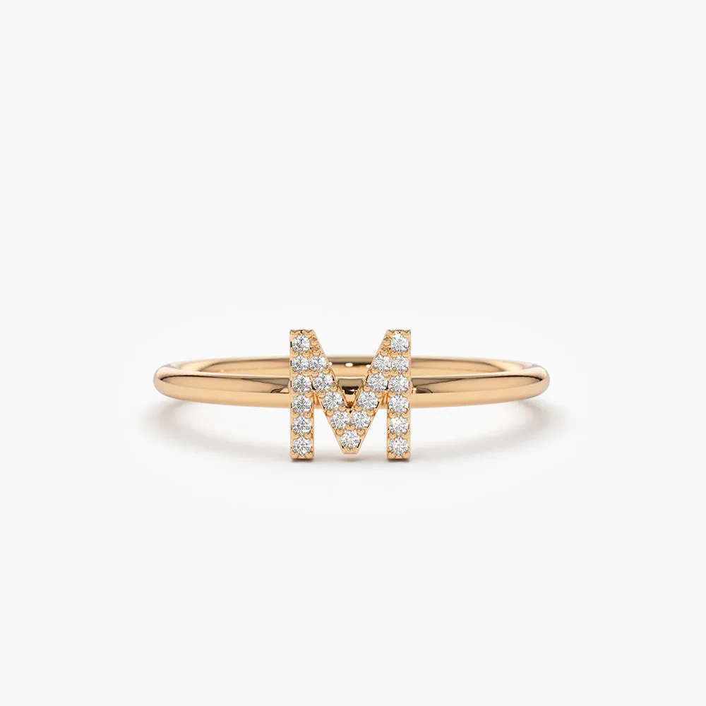 Diamond Initial Ring - Image 2