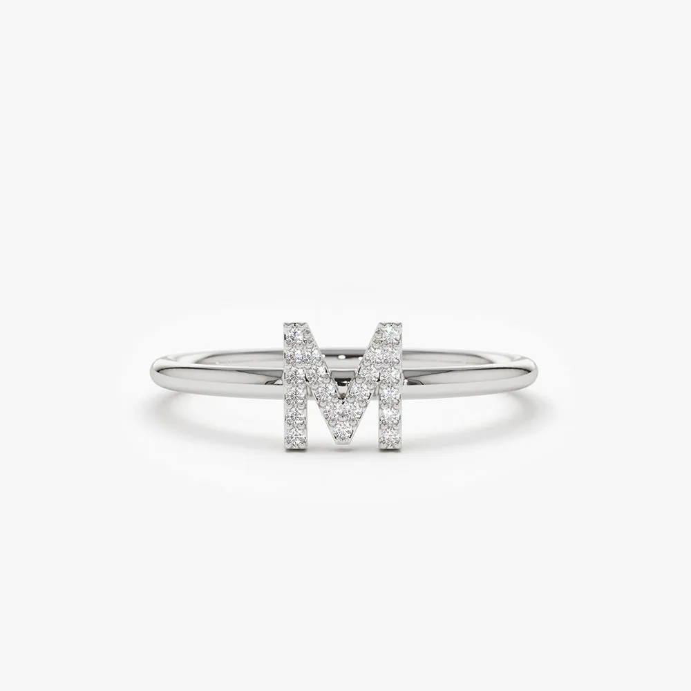 Diamond Initial Ring - Image 3