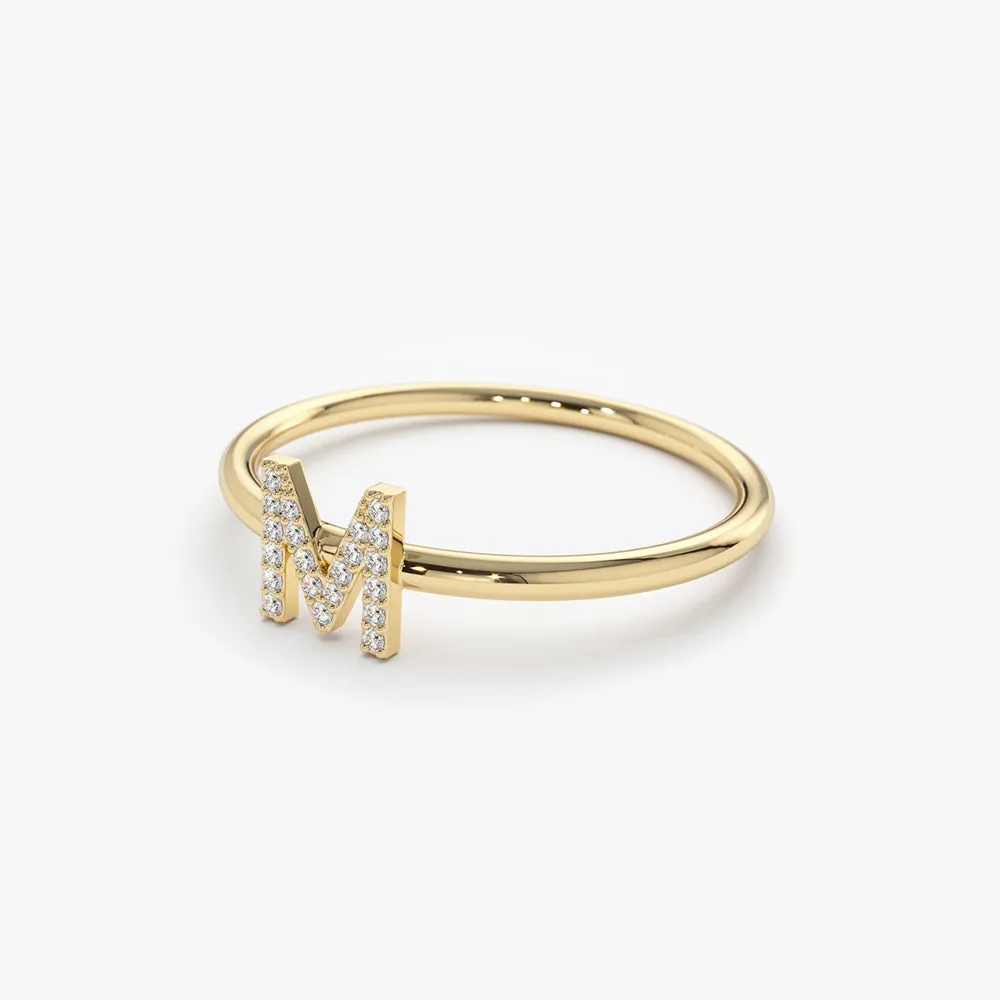 Diamond Initial Ring - Image 4