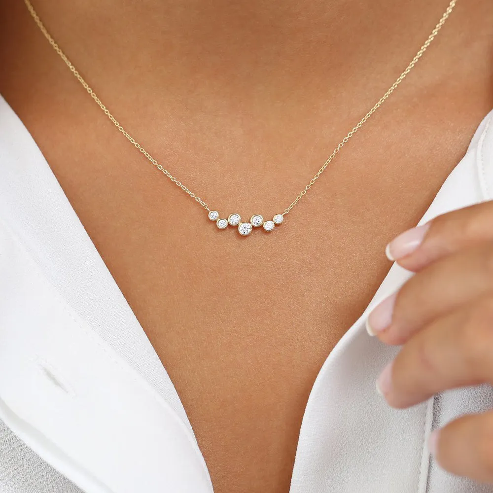 Floating Diamond Bubble Necklace - Image 2