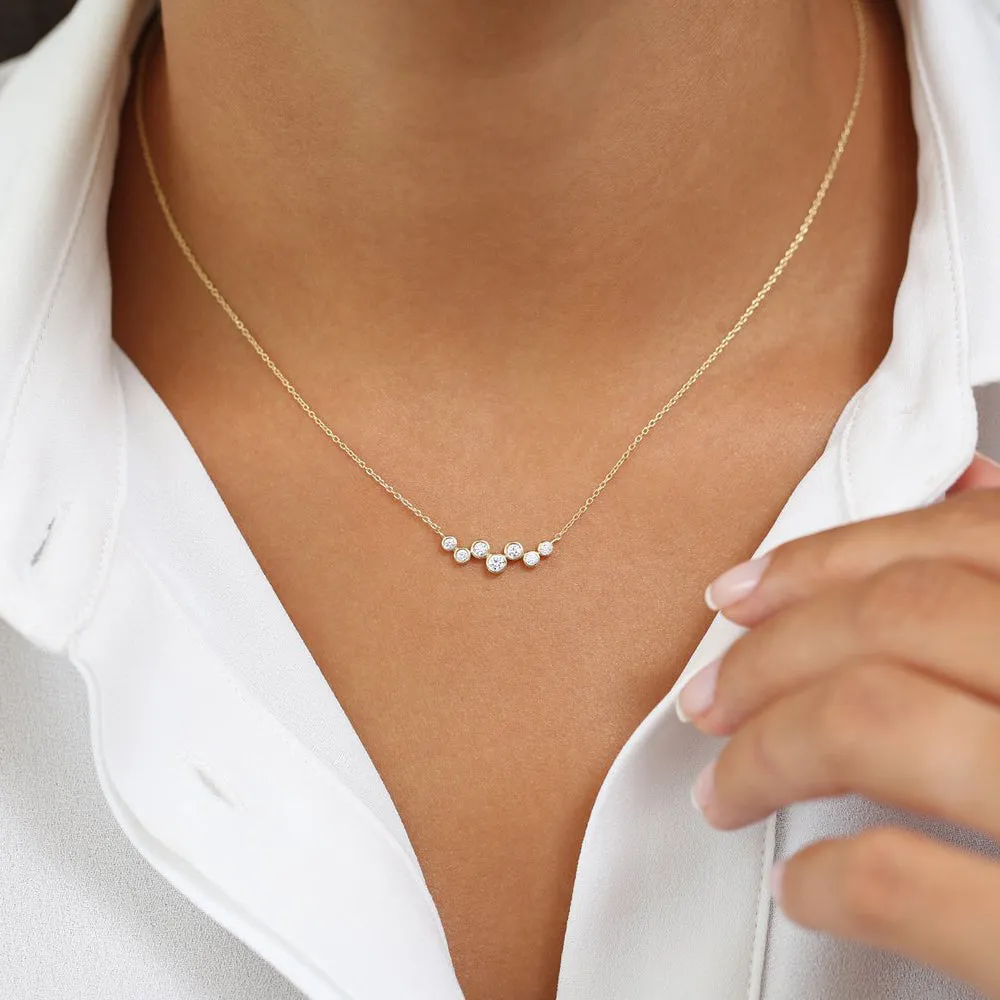 Floating Diamond Bubble Necklace - Image 3