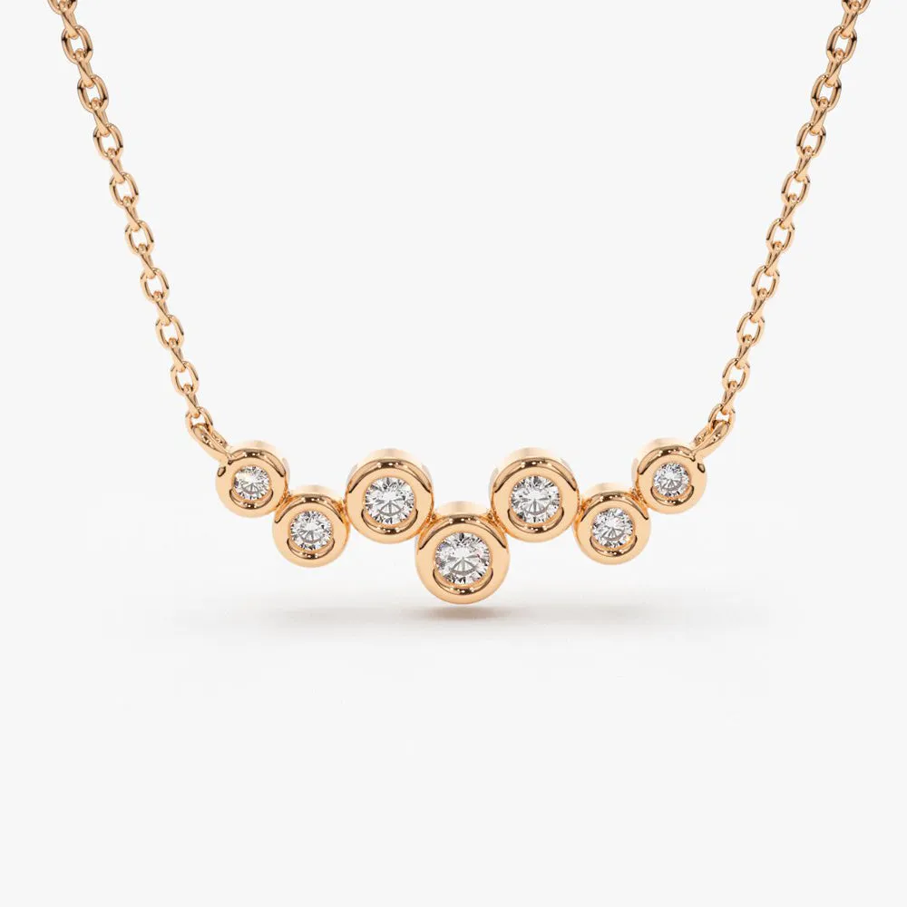 Floating Diamond Bubble Necklace - Image 4