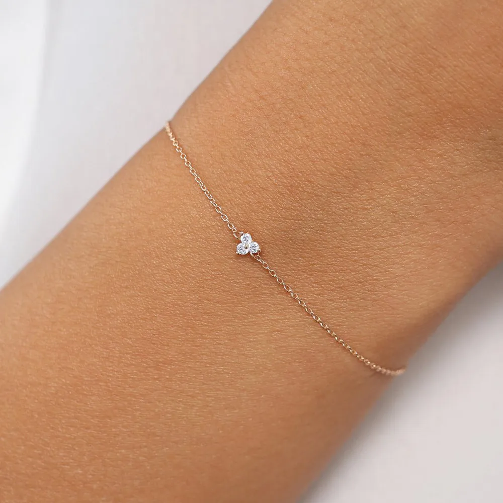 Gold Three Diamond Floating Bracelet - Image 7