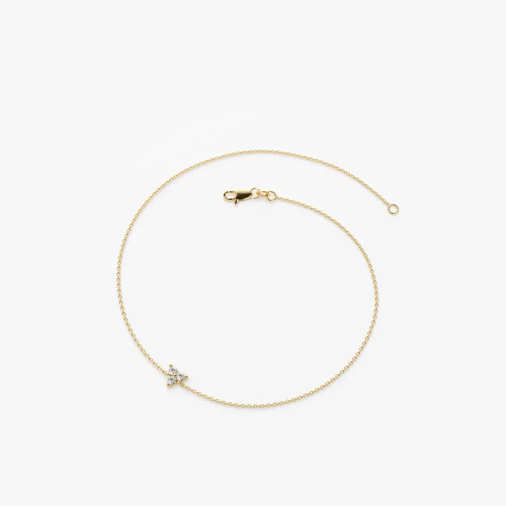 Gold Three Diamond Floating Bracelet - Image 5