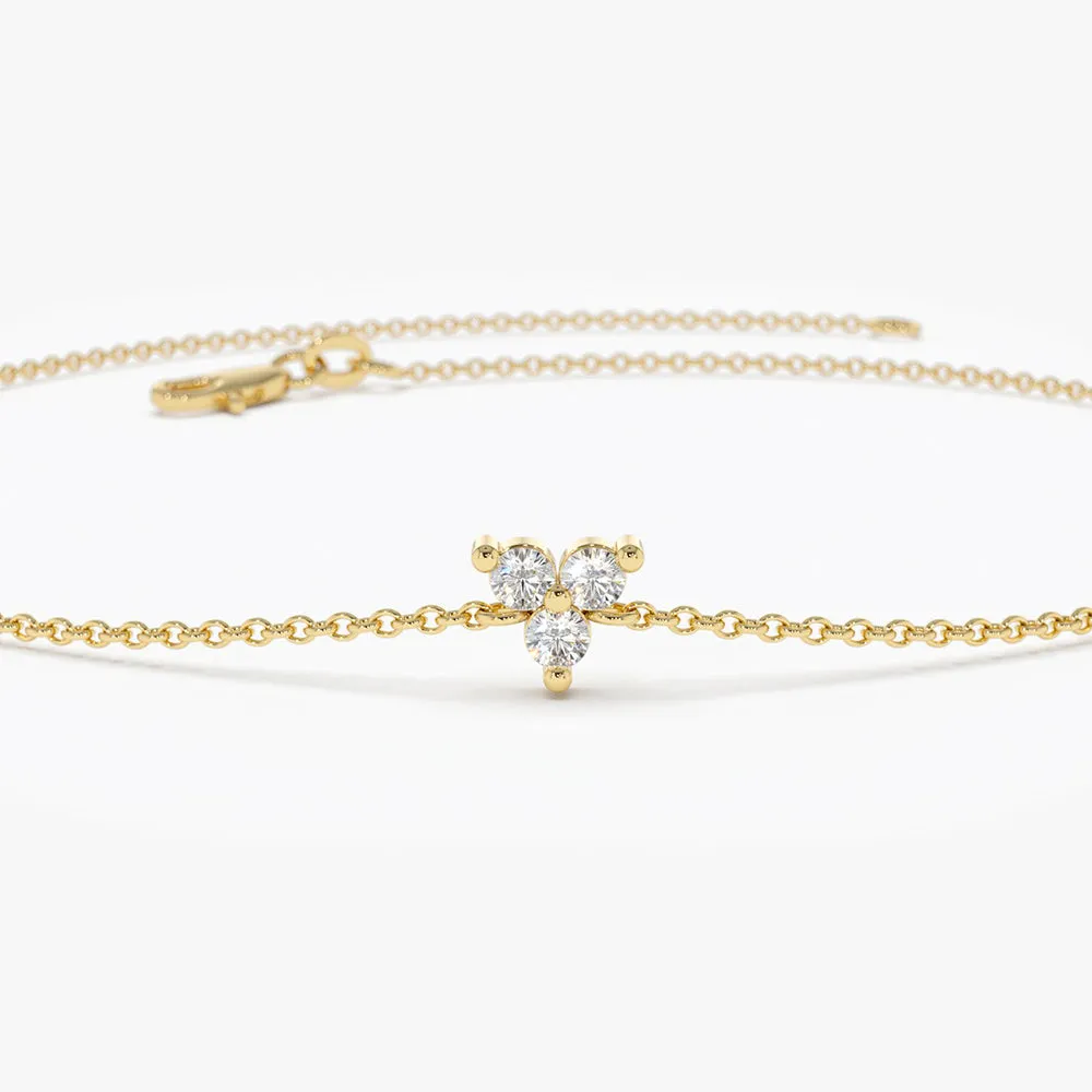 Gold Three Diamond Floating Bracelet - Image 6