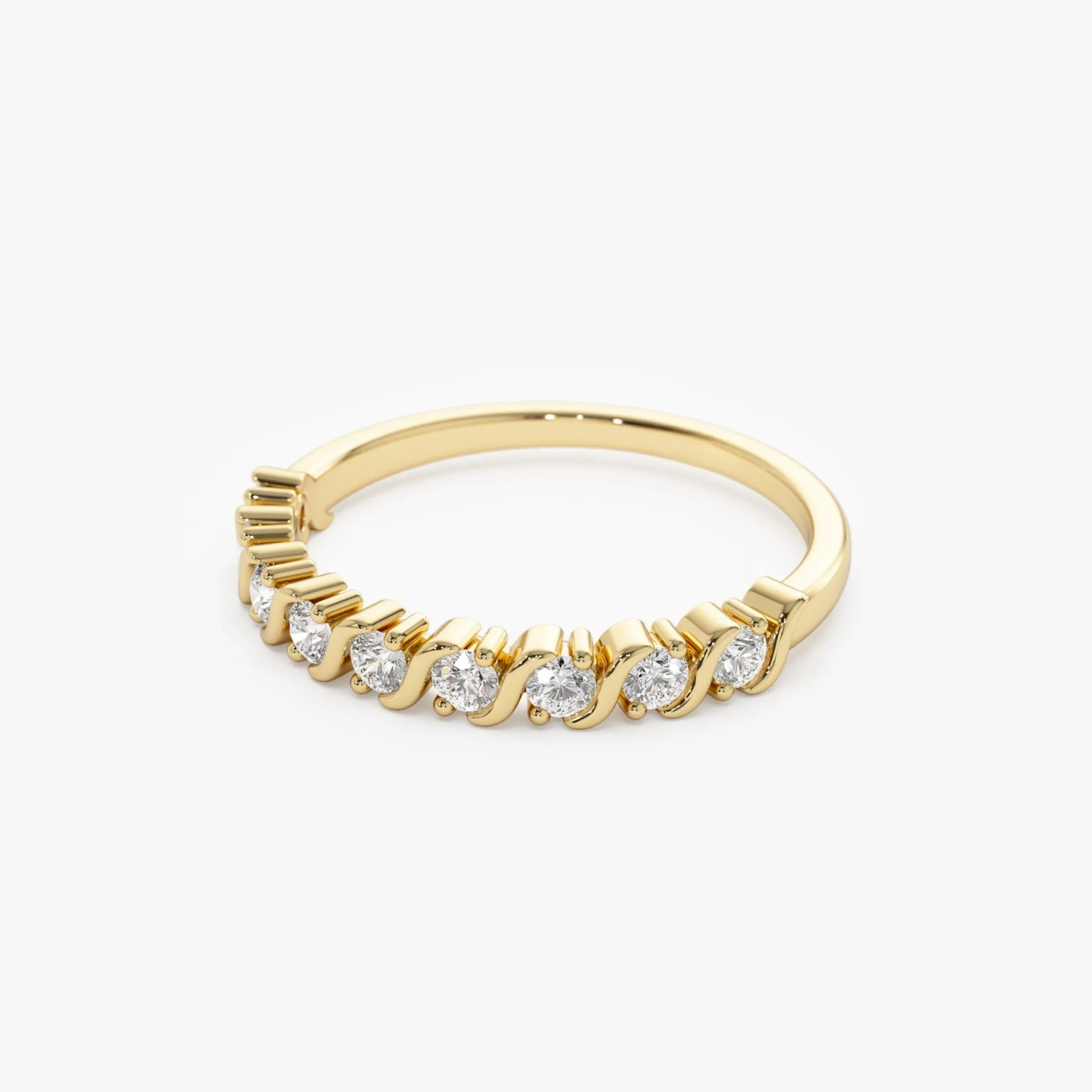 Gold Womens Diamond Wedding Ring - Image 4