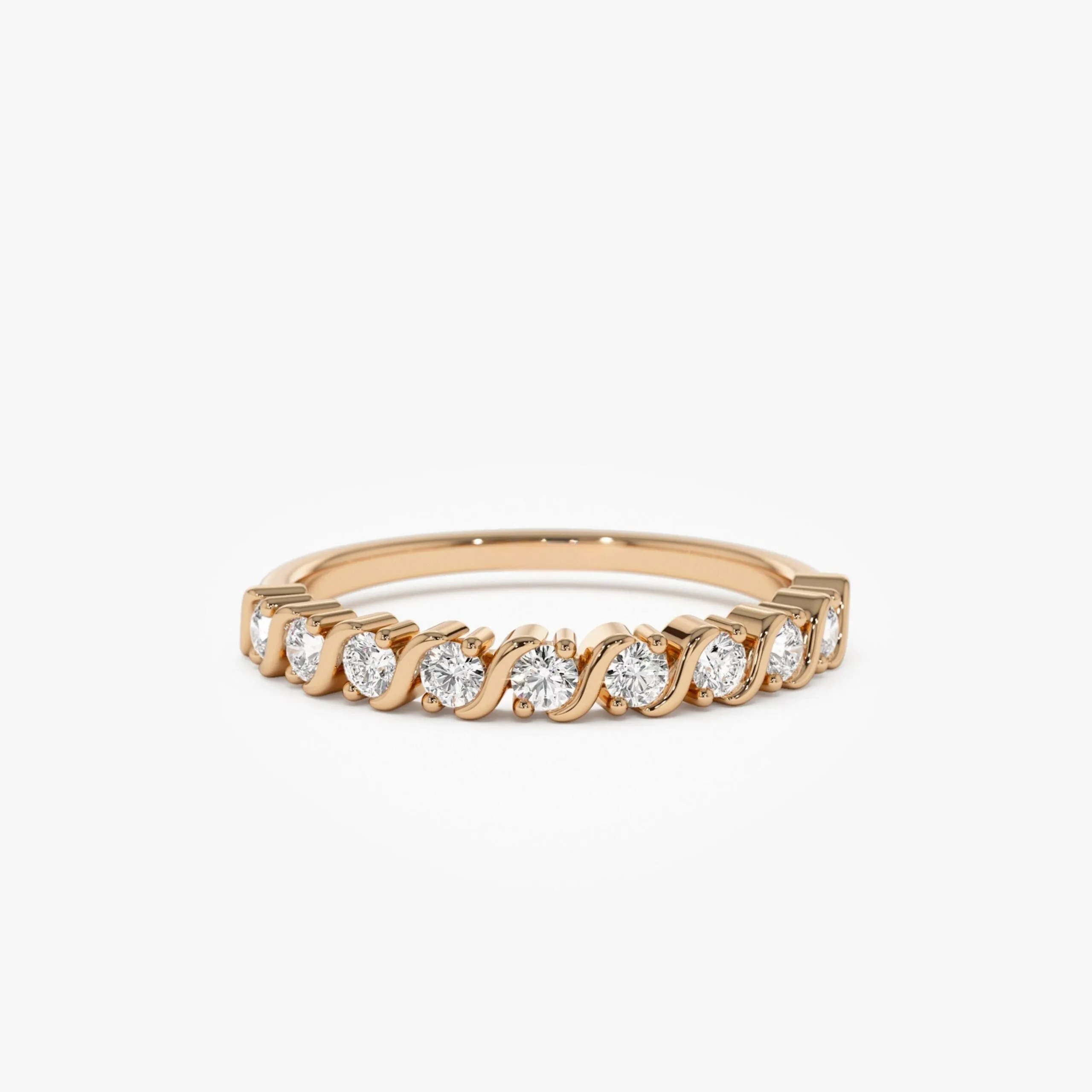 Gold Womens Diamond Wedding Ring - Image 3