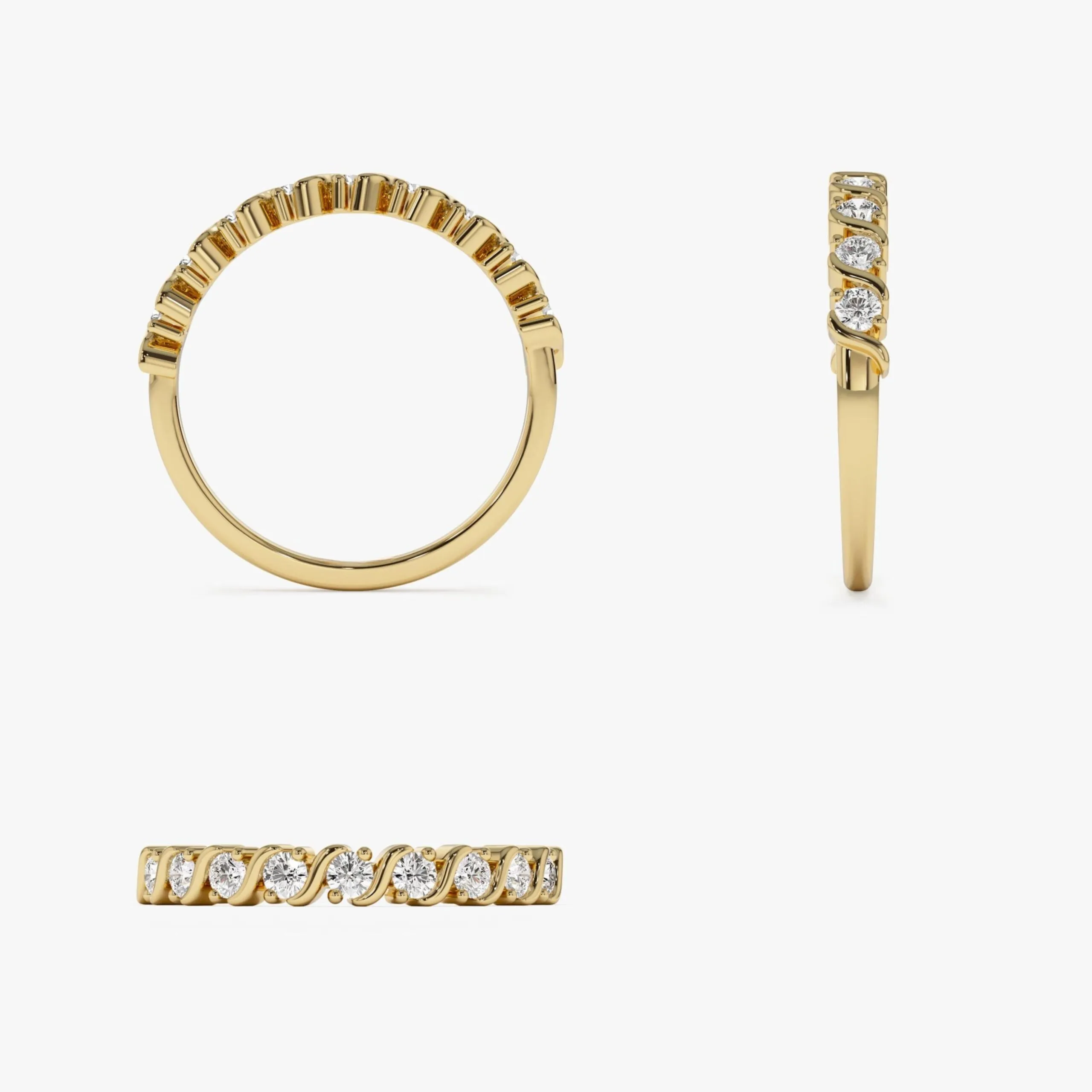 Gold Womens Diamond Wedding Ring - Image 5
