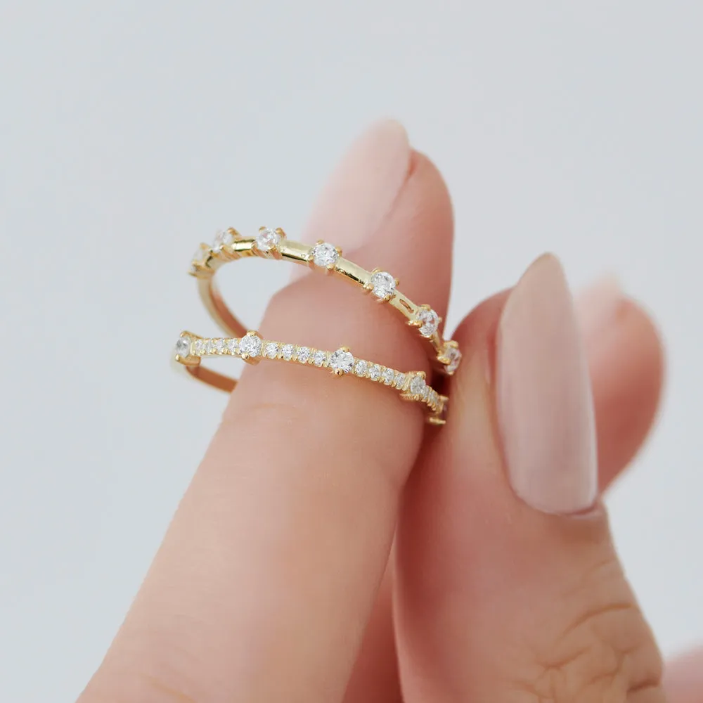 Half Eternity Minimalist Diamond Wedding Ring - Image 8