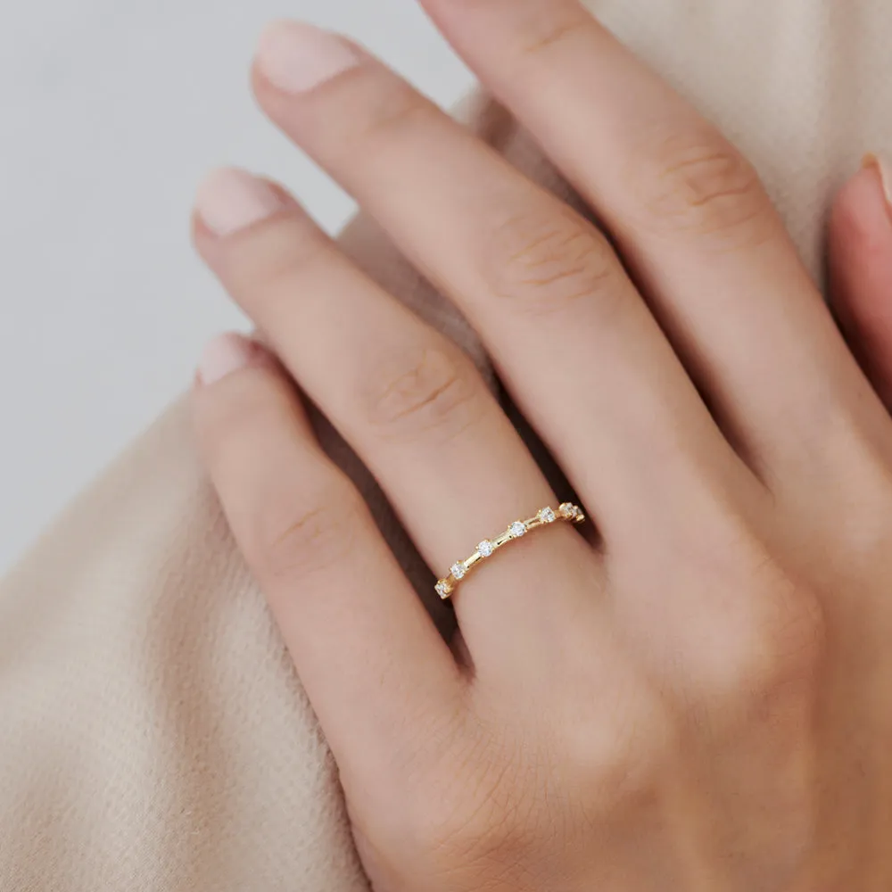 Half Eternity Minimalist Diamond Wedding Ring - Image 7