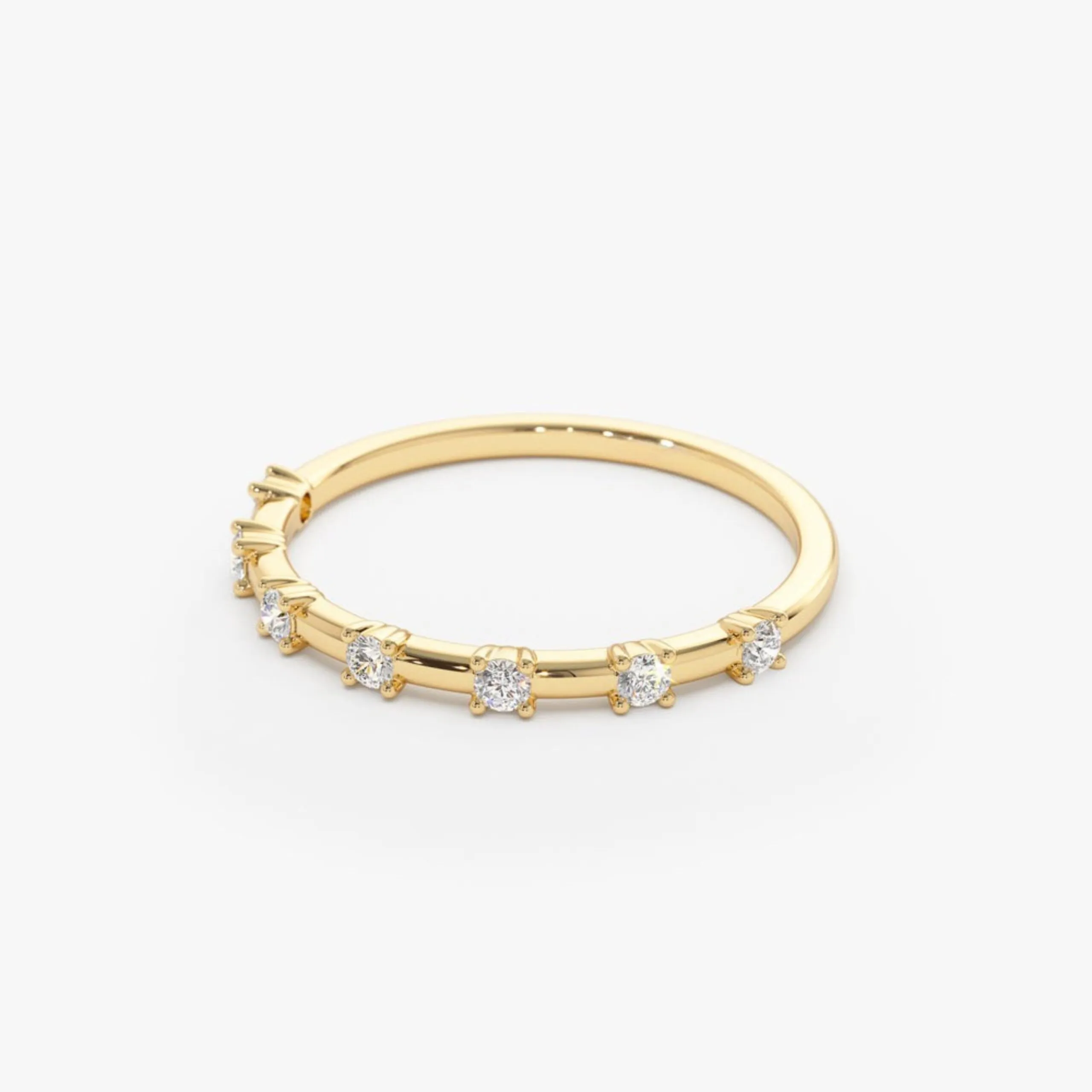 Half Eternity Minimalist Diamond Wedding Ring - Image 4
