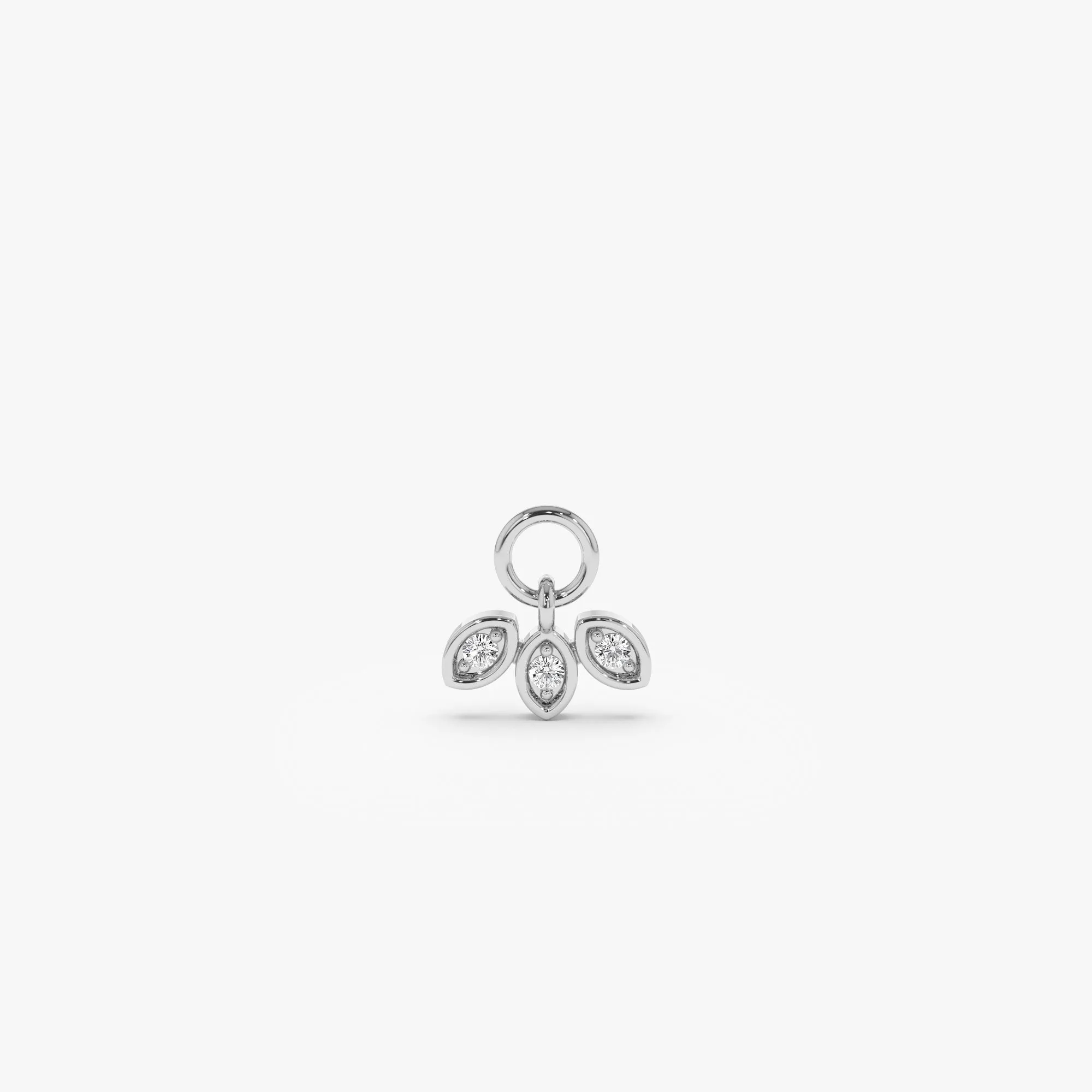 Leaf Shape Hoop Charm - Image 2