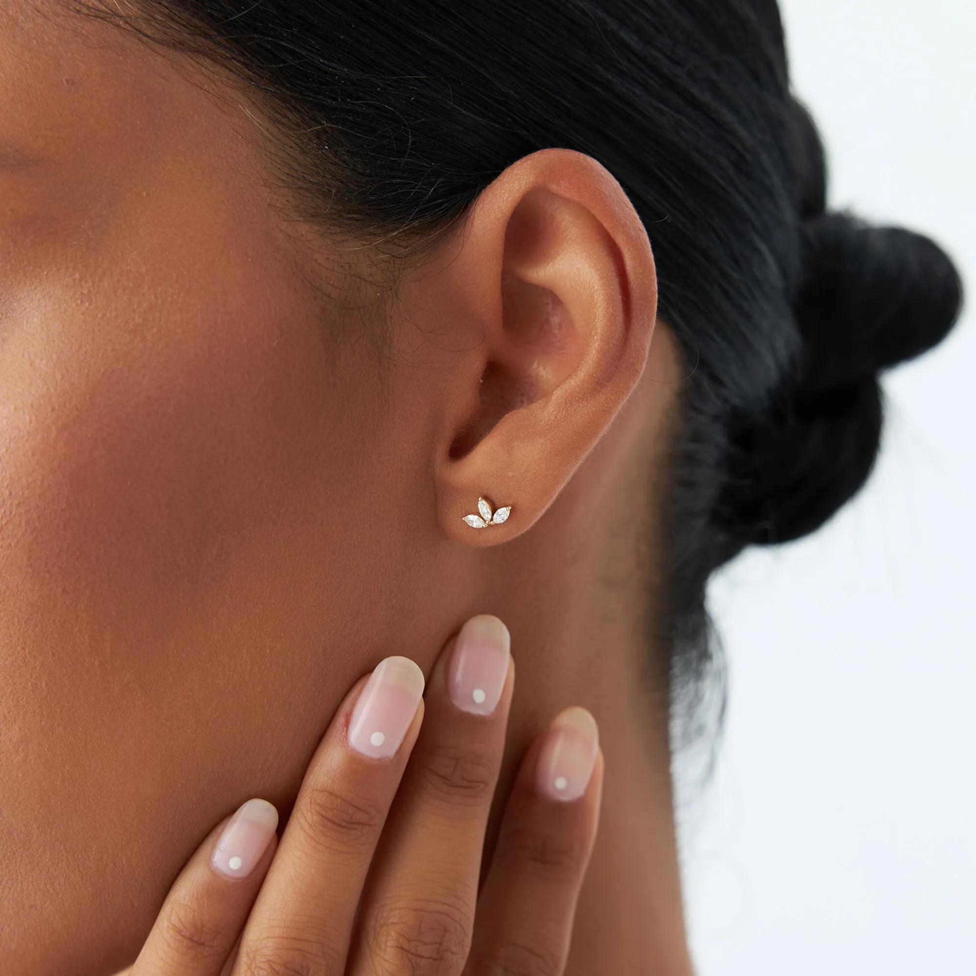 Marquise Crown Stud Earrings - Image 5