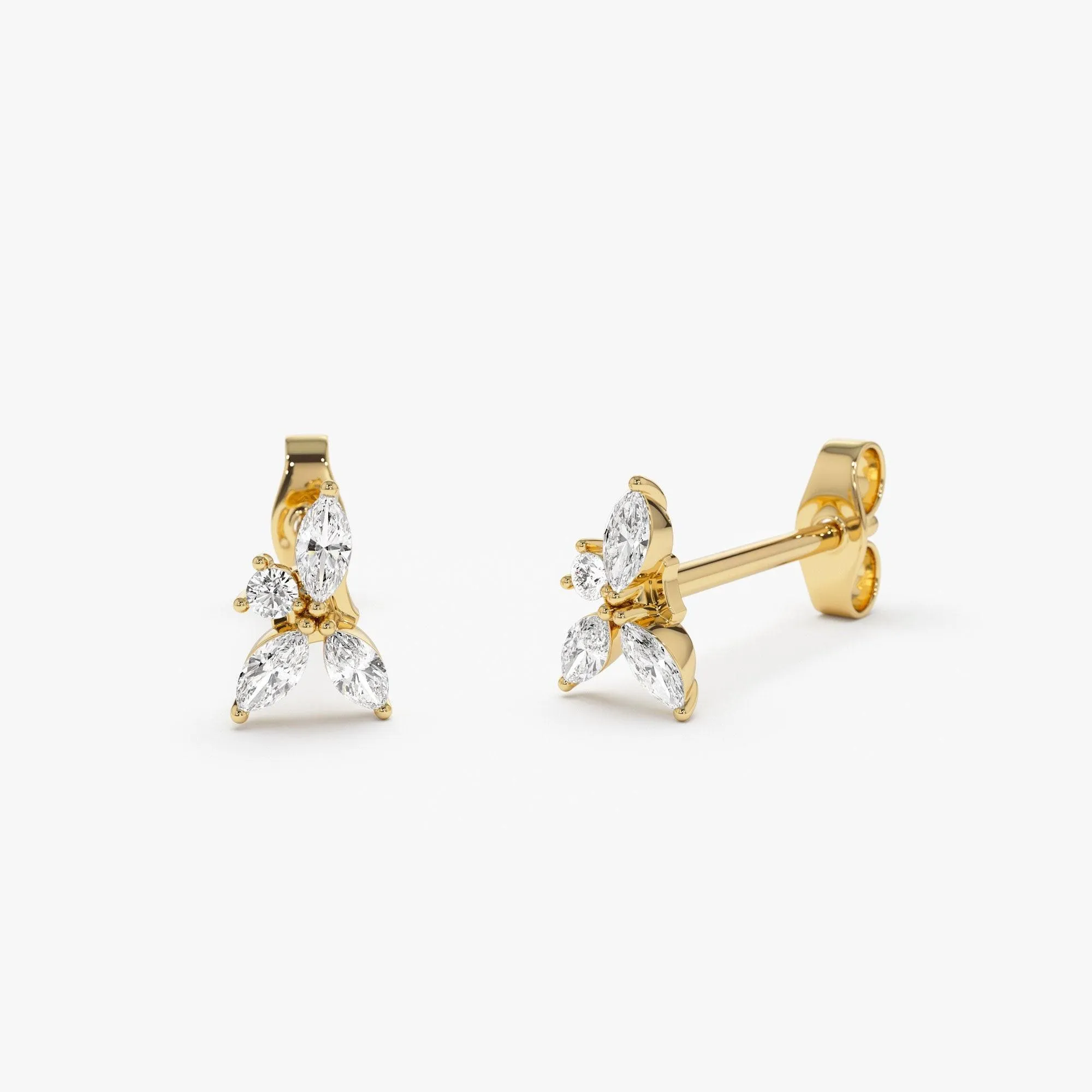 Marquise Diamond Cluster Studs 1