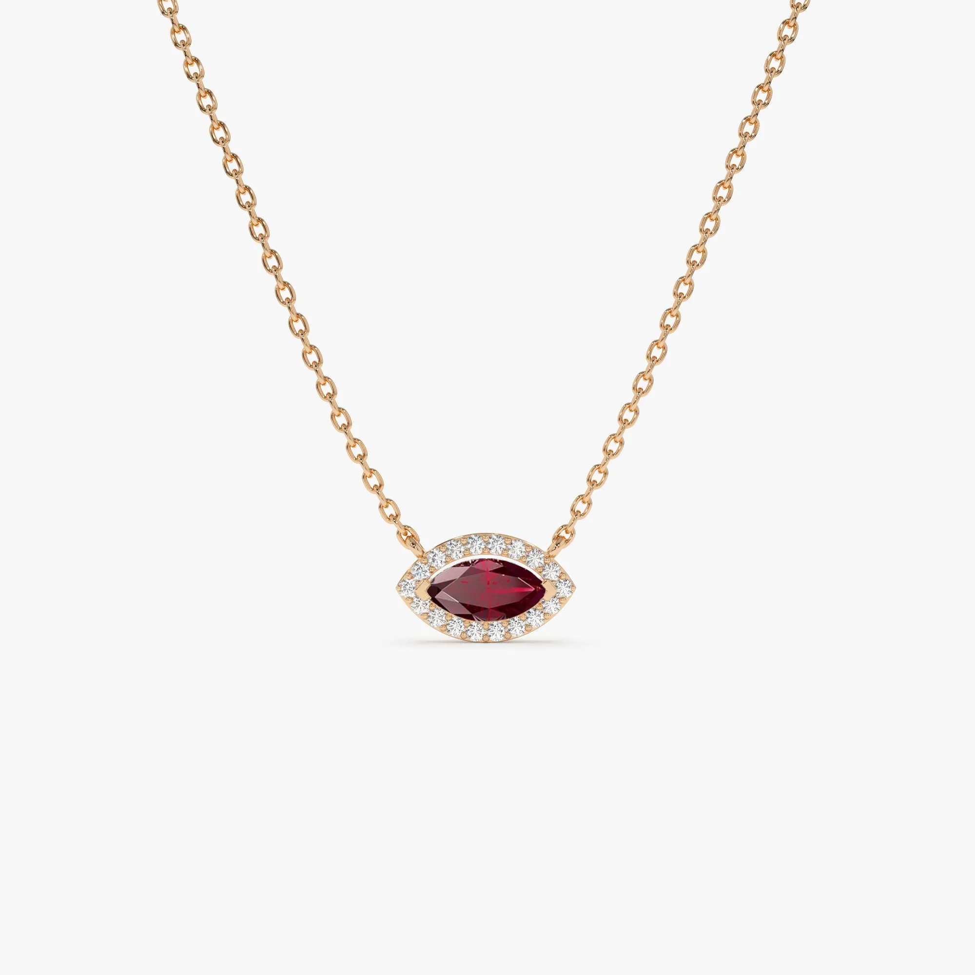 Marquise Ruby with Halo Diamond Setting - Image 5