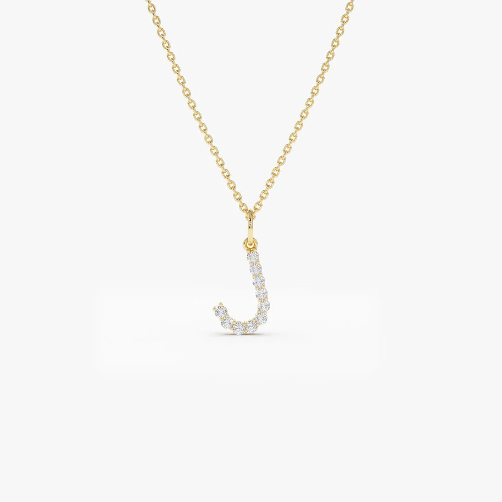 Medium Size Diamond Initial Necklace