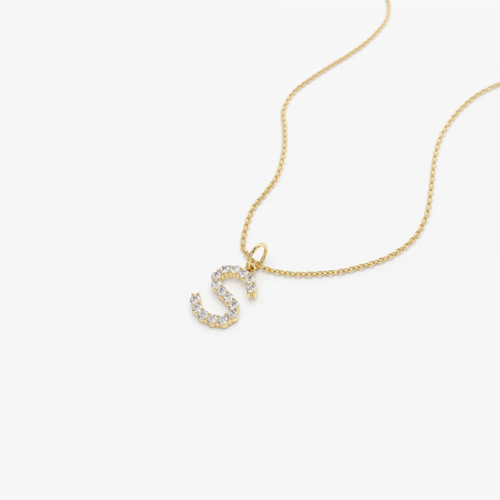 Medium Size Diamond Initial Necklace - Image 9