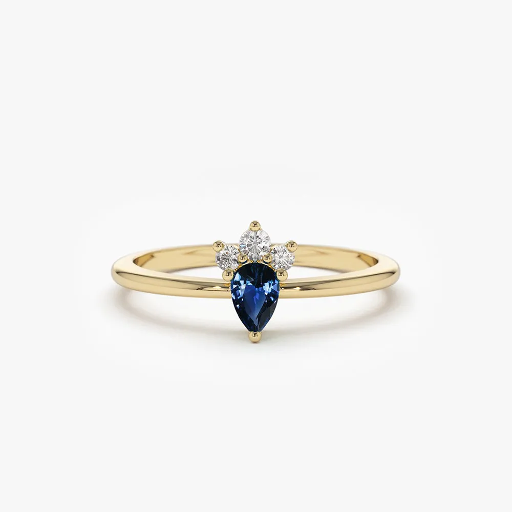 Mini Sapphire and Diamond Ring