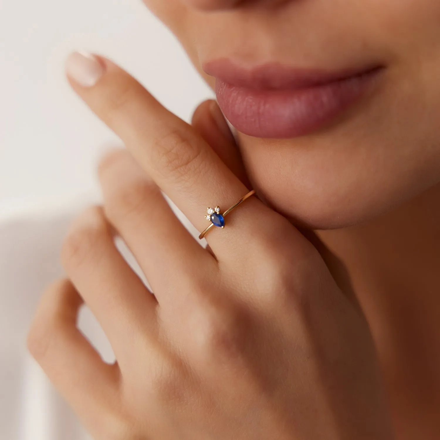 Mini Sapphire and Diamond Ring - Image 2