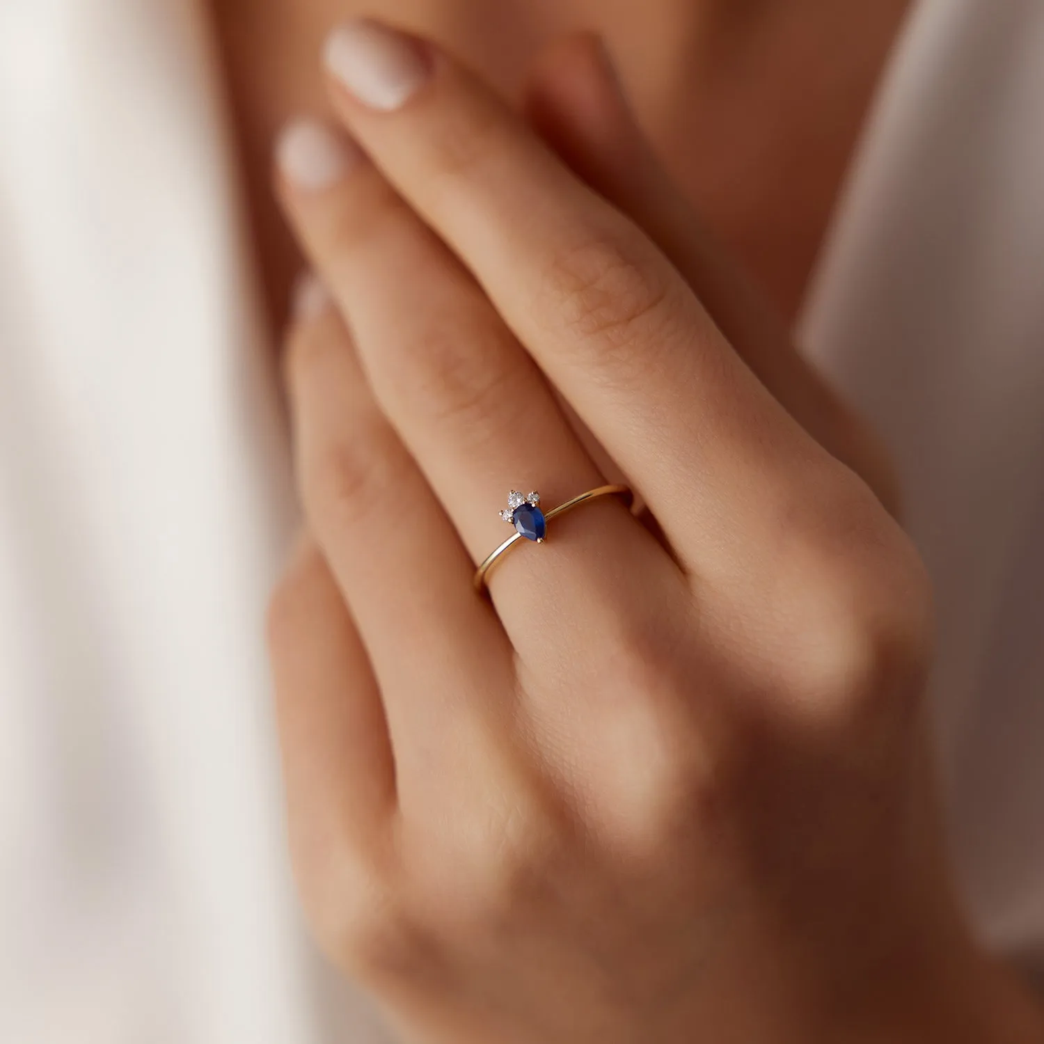Mini Sapphire and Diamond Ring - Image 3