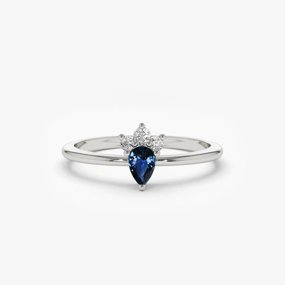 Mini Sapphire and Diamond Ring - Image 5